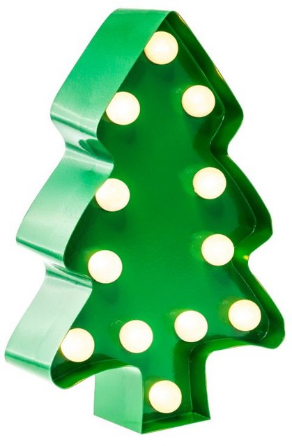 MARQUEE LIGHTS LED Dekolicht »Weihnachtsbaum«, Wandlampe, Tischlampe Xmas Tree mit 12 festverbauten LEDs - 11cm Breit und 23cm hoch-Otto