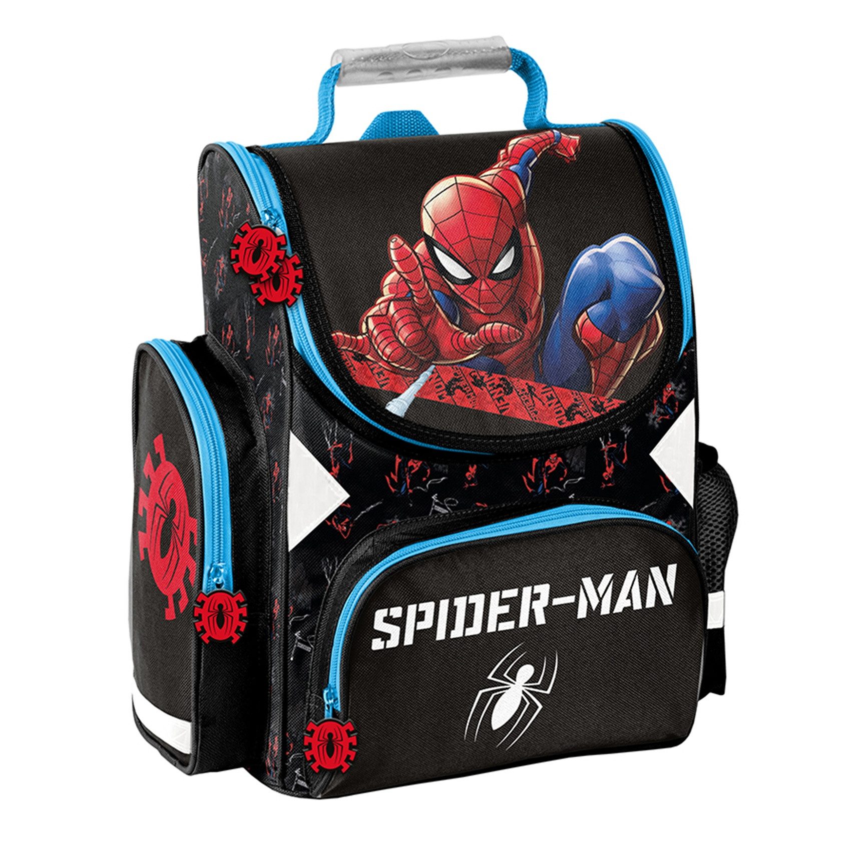 Ebaxx Schulranzen Schulranzen Set 3-teilig Tornister Jungen Spiderman Schwarz – Bild 2 von 5