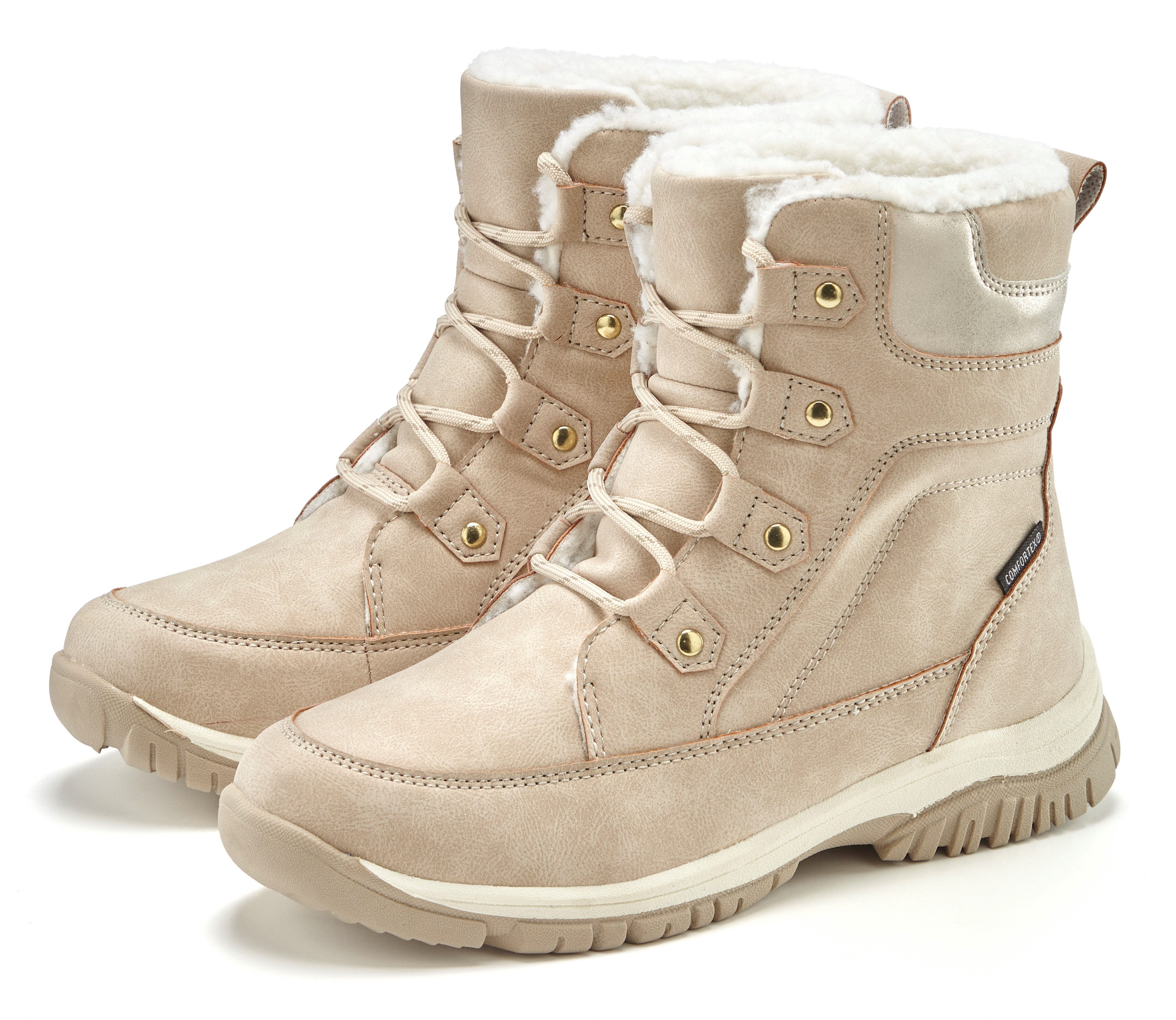 LASCANA Outdoorstiefel, Winterstiefelette, Winterboots, Schneestiefel, Stiefelette NEU mit wasserabweisender Comfortex-Membrane zum Schnüren
