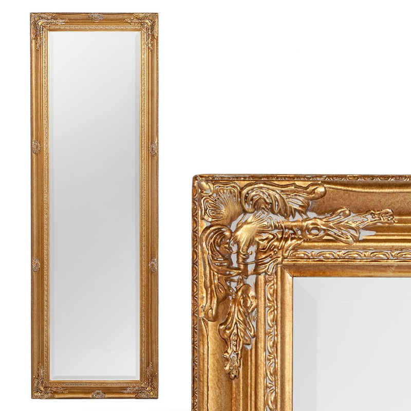 LebensWohnArt Настінне дзеркало Дзеркало HOUSE barock Antik-Gold ca. 150x50cm