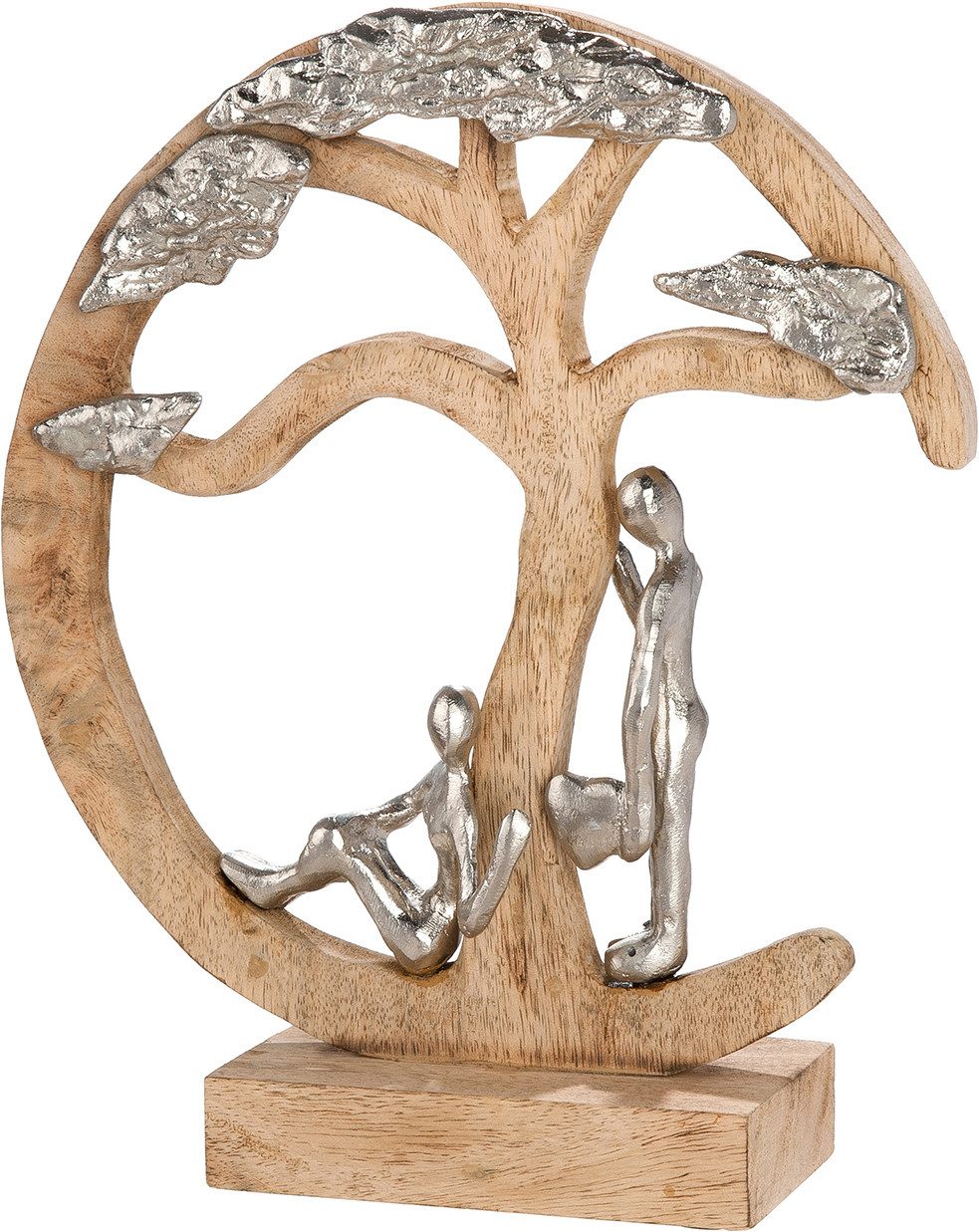 GILDE Skulptur Skulptur rund Couple under a tree (1 St), Paar Romantik Geborgenheit Natur Idylle Zweisamkeit