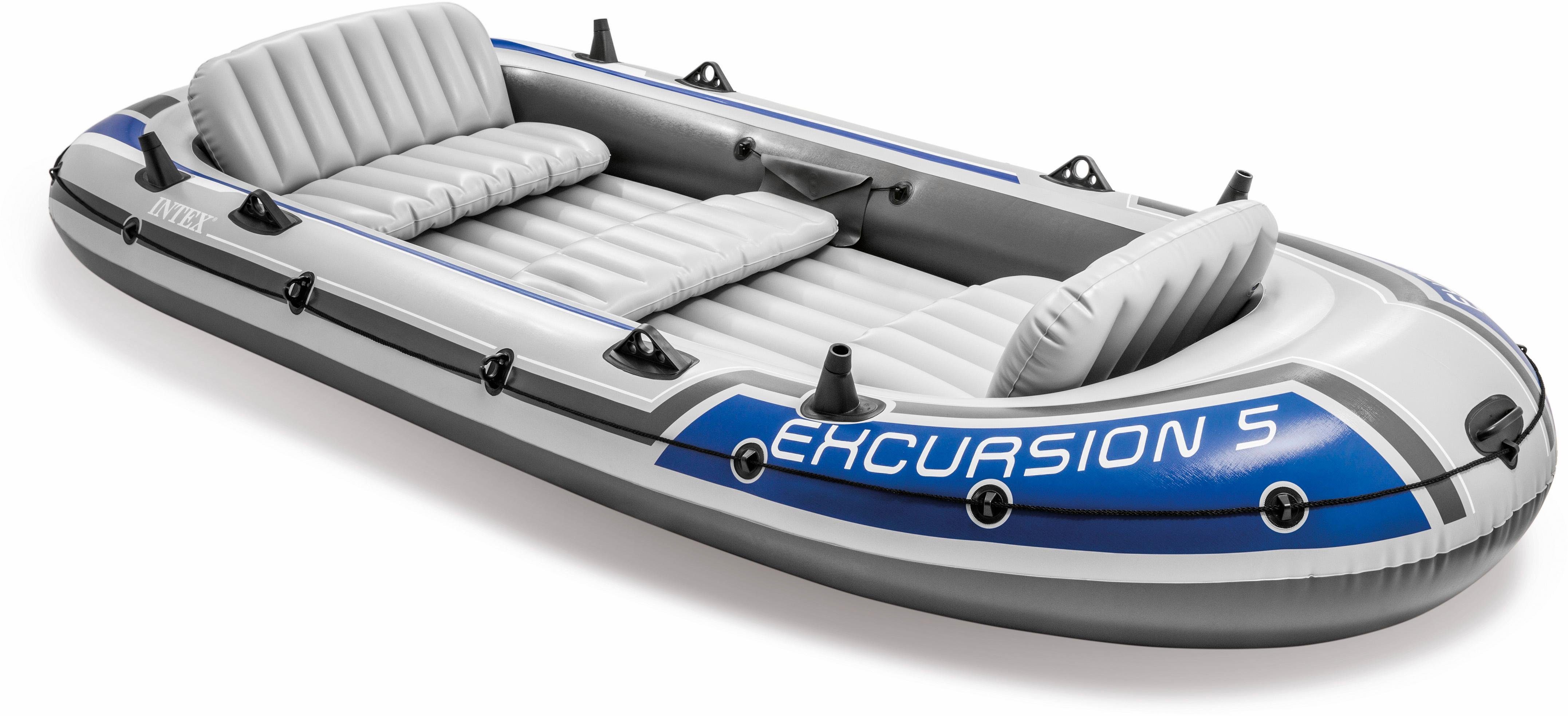 Intex Schlauchboot Excursion 5, (Set, -, mit 2 Paddeln und Luftpumpe)