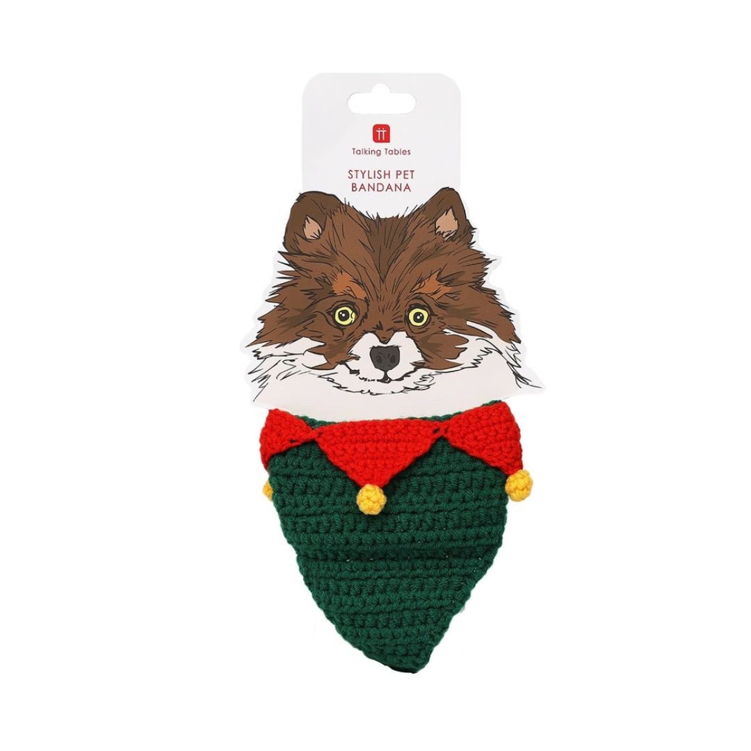 suebidou Hundekostüm Weihnachtsmanntuch für Haustiere Halstuch aus Strick festlicher Look, Strickset weich und bequem, kein Kratzen, anpassbar