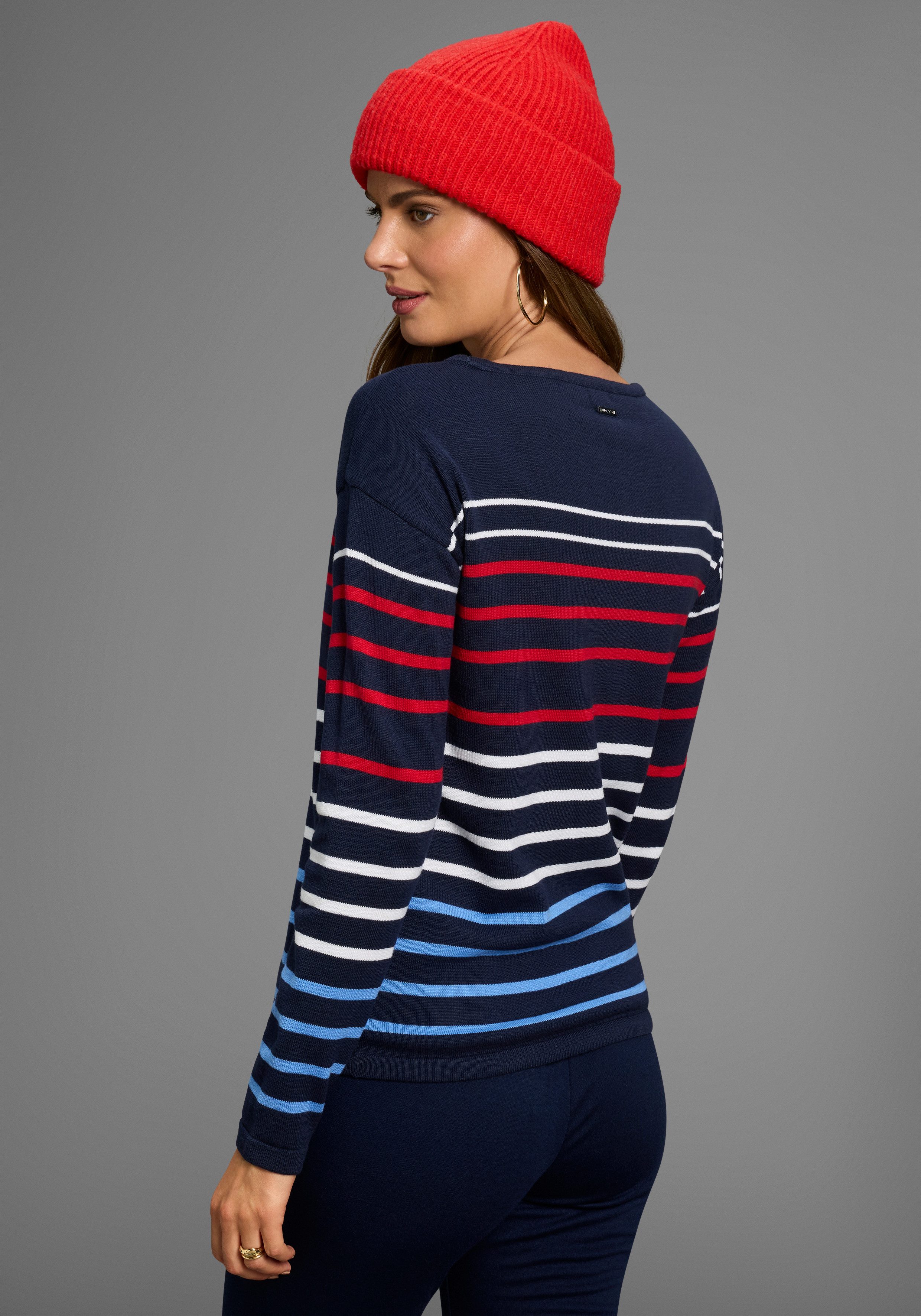 Laura Scott Streifenpullover Feinstrickpullover mit Rundhalsausschnitt und günstig online kaufen