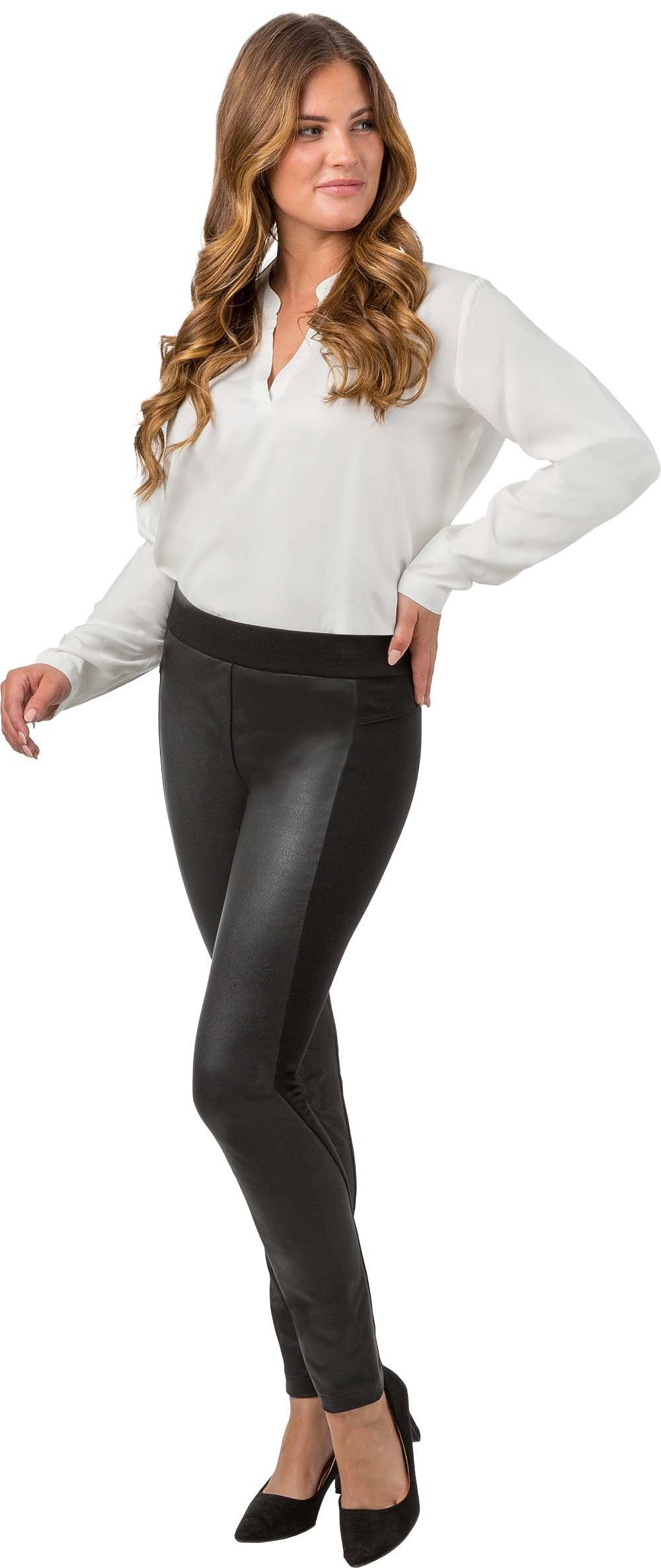 St Ann by Stehmann Stretch-Hose Isalie Einsatz aus Nappa-Lederimitat