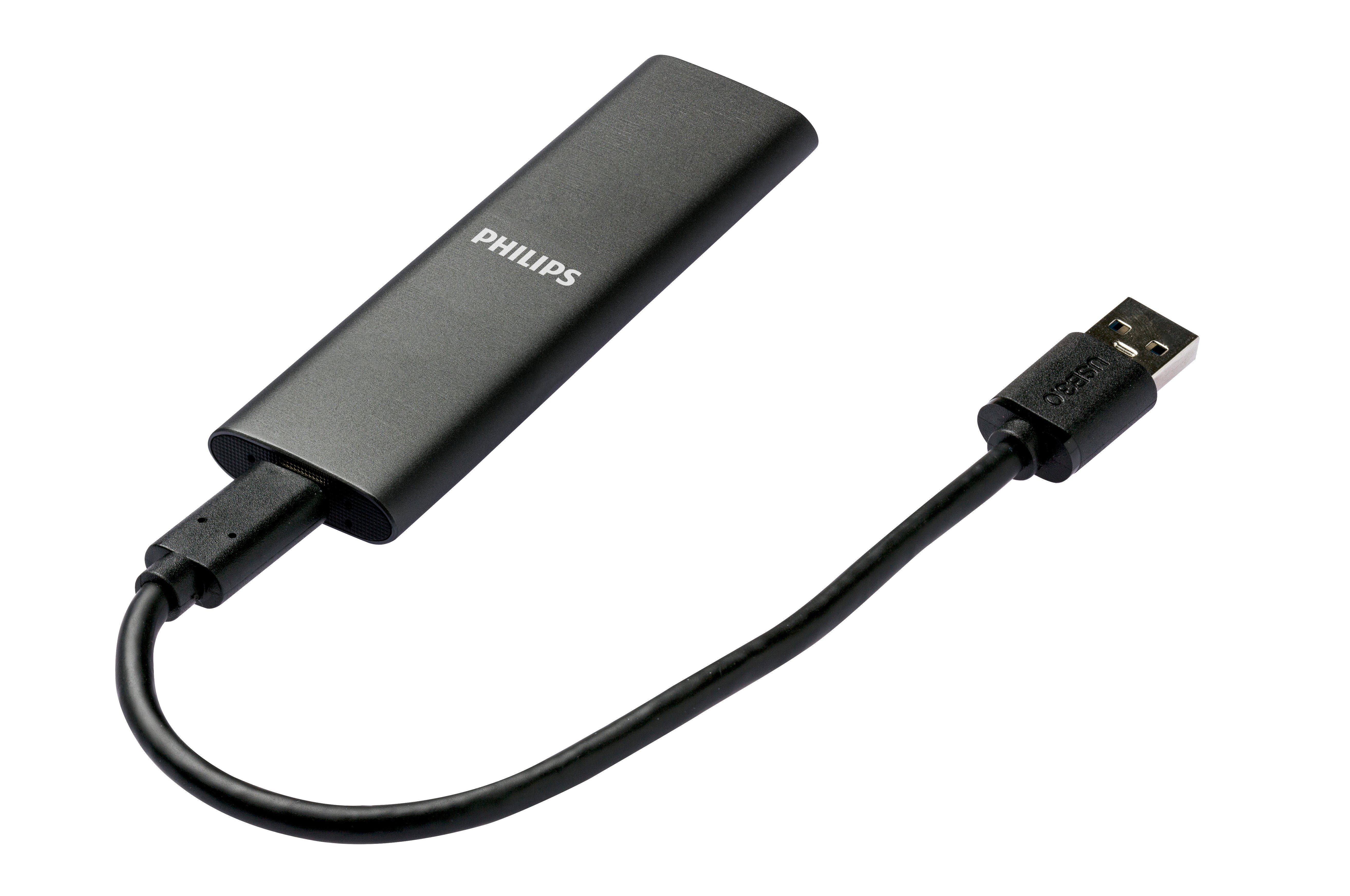 Space USB-C Aluminium, MB/S SSD SATA" Lesegeschwindigkeit, Philips 3.2 FM50SS030P/00 520 540 Speed Schreibgeschwindigkeit, Grey, Ultra (500GB) externe MB/S