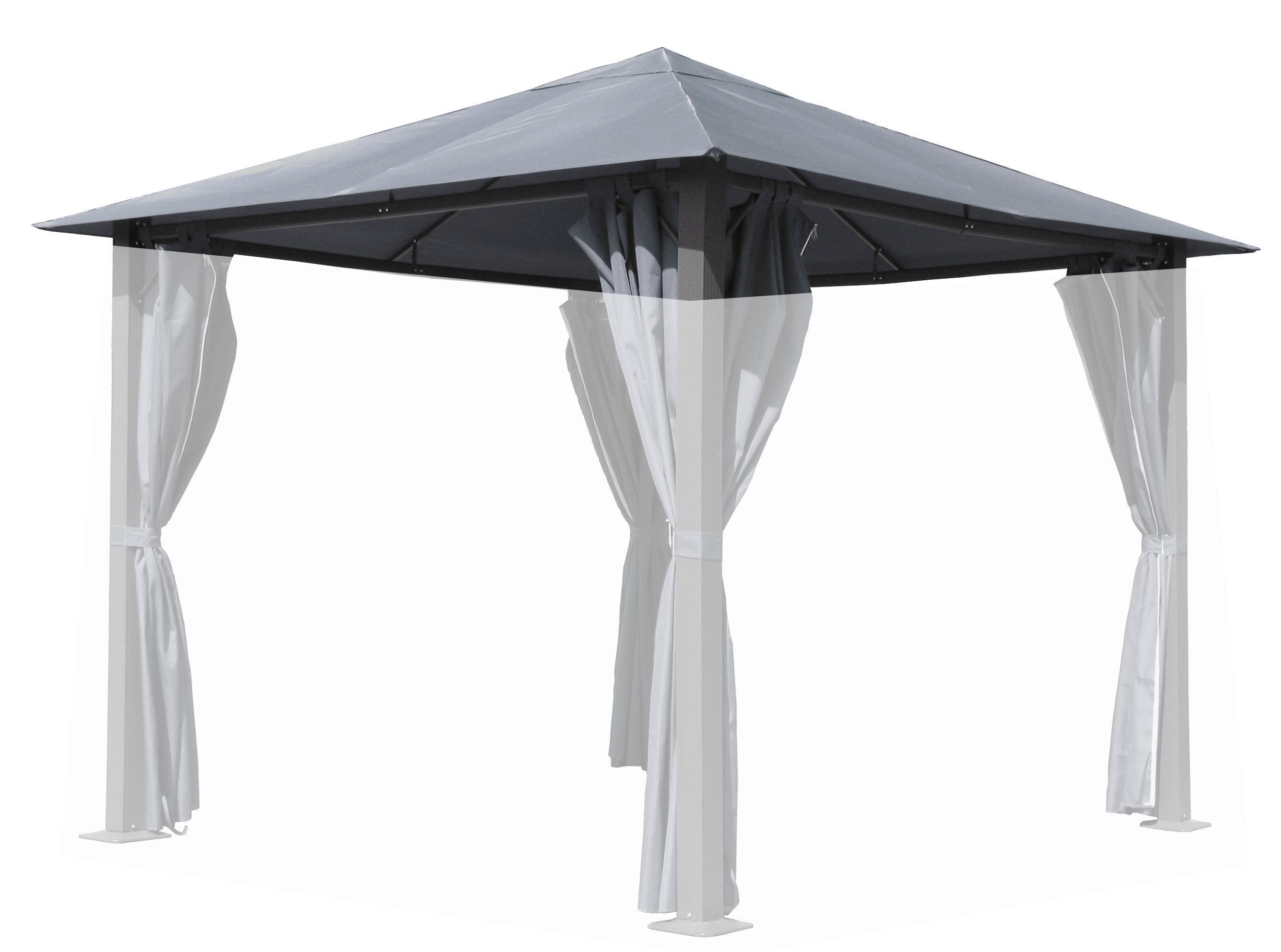 Quick Star Pavillon-Ersatzdach Ersatzdach 3x3m Pavillon Paris Grau, 180 g/m², 295 x 295 cm, Dach mit Lüftungsöffnungen in der Dachspitze