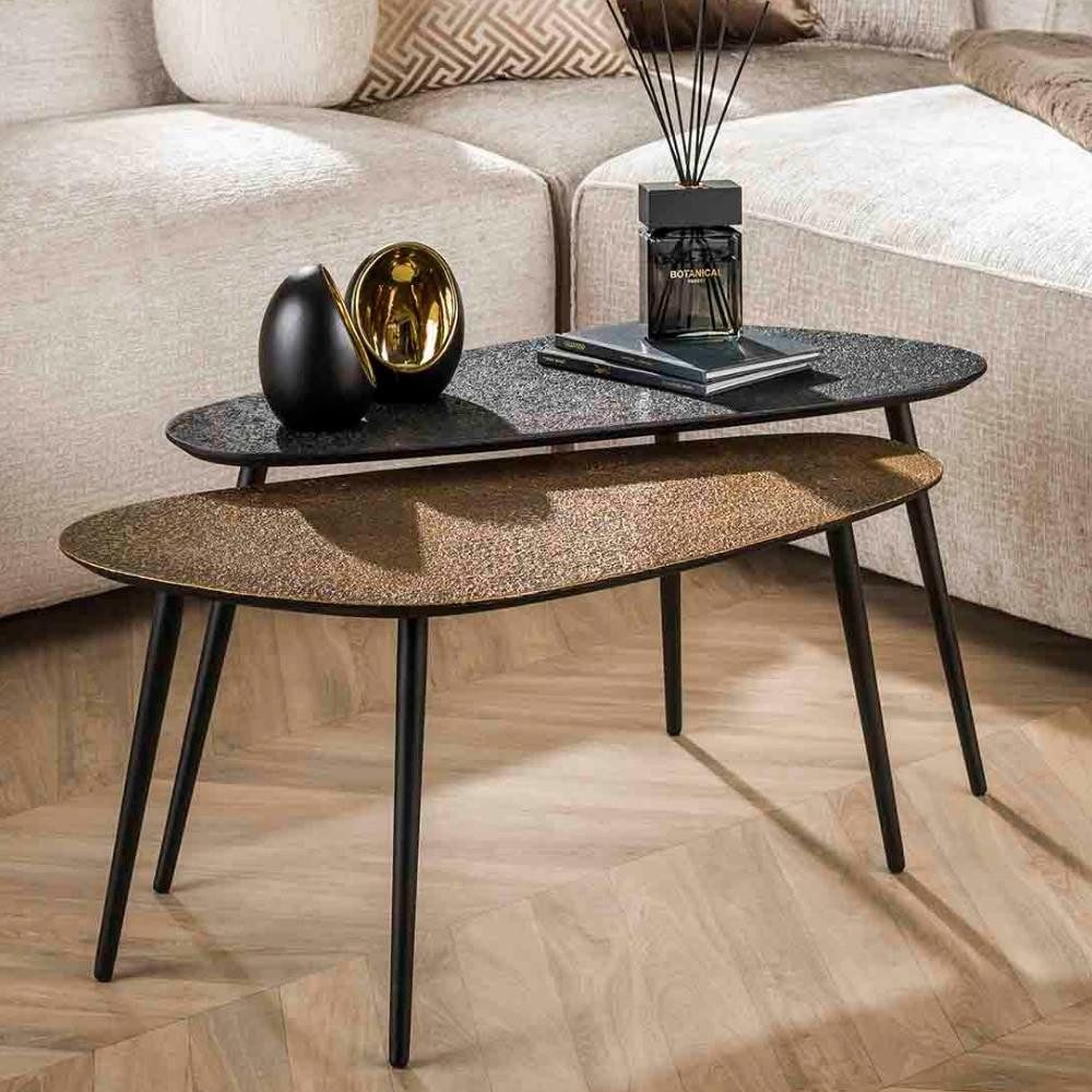 RINGO-Living Couchtisch RINGO-Living Couchtisch Xezal in schwarzer und goldener Metall Optik