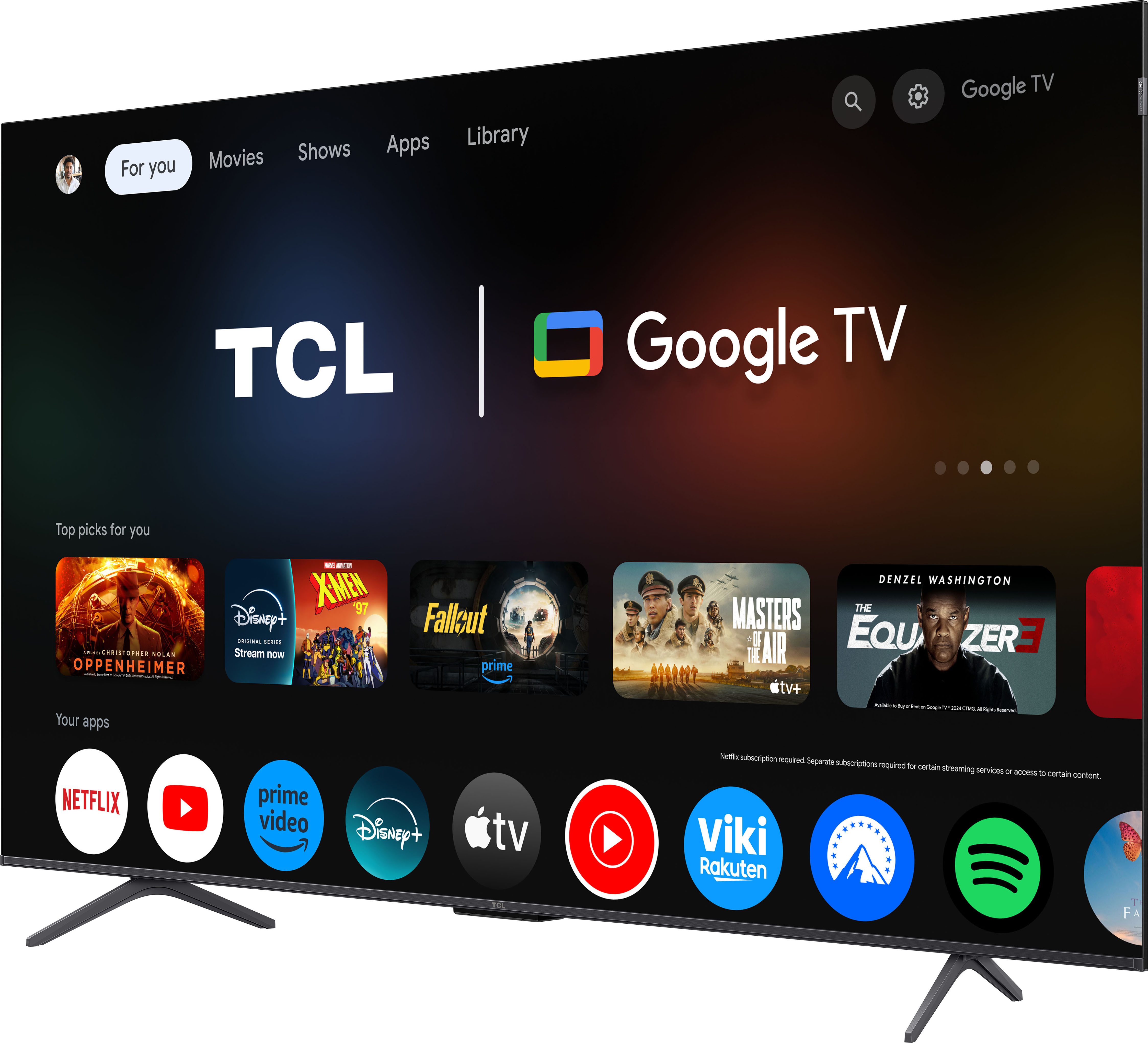 TCL 65P81KXB QLED-Fernseher (164 cm/65 Zoll, 4K Ultra HD, Smart-TV, Google TV, 144Hz, Multi-HDR, Dolby Vision, Game Master, Smart TV, Apple TV, ONKYO)