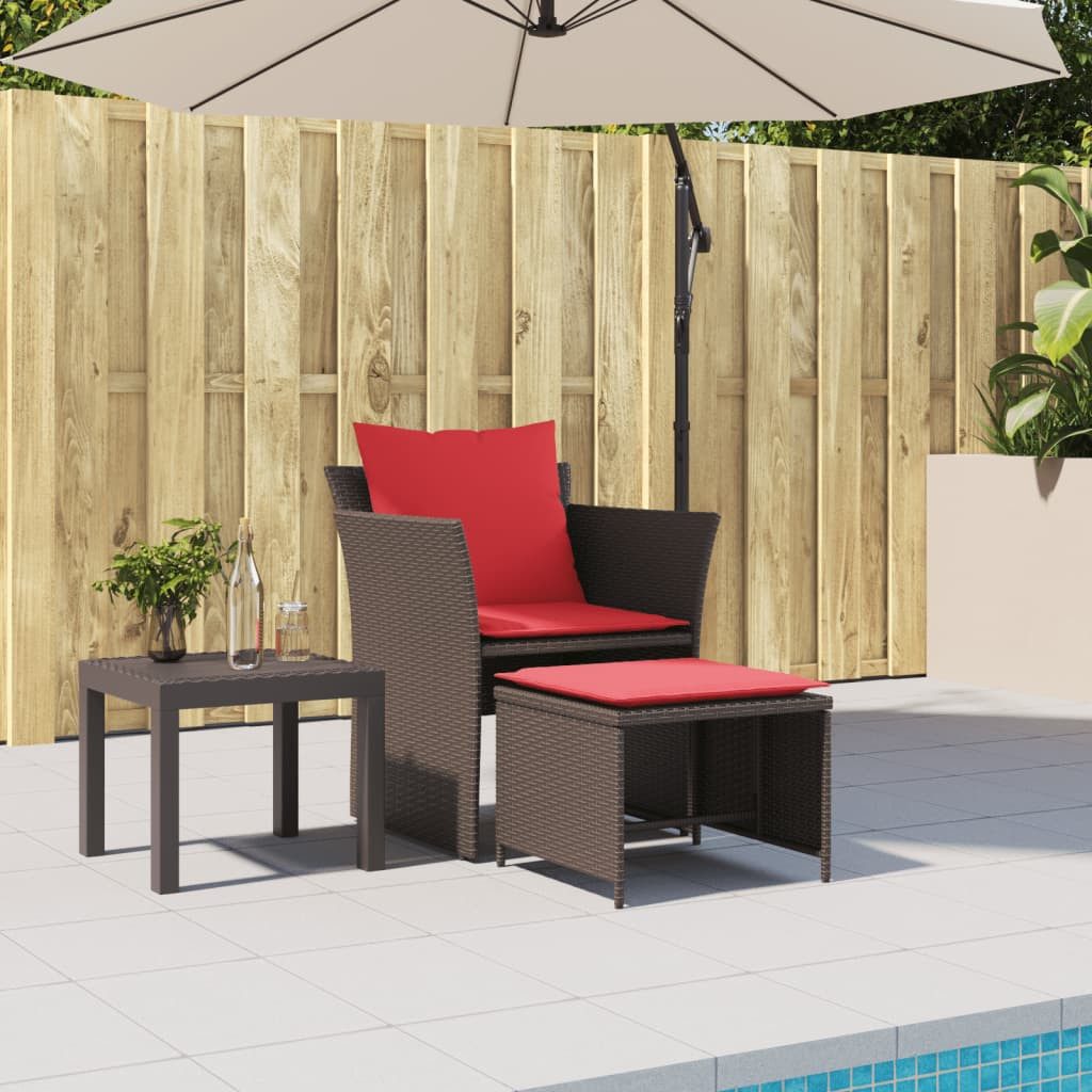 vidaXL Gartenlounge-Set Gartenstuhl mit Fußhocker Braun günstig online kaufen