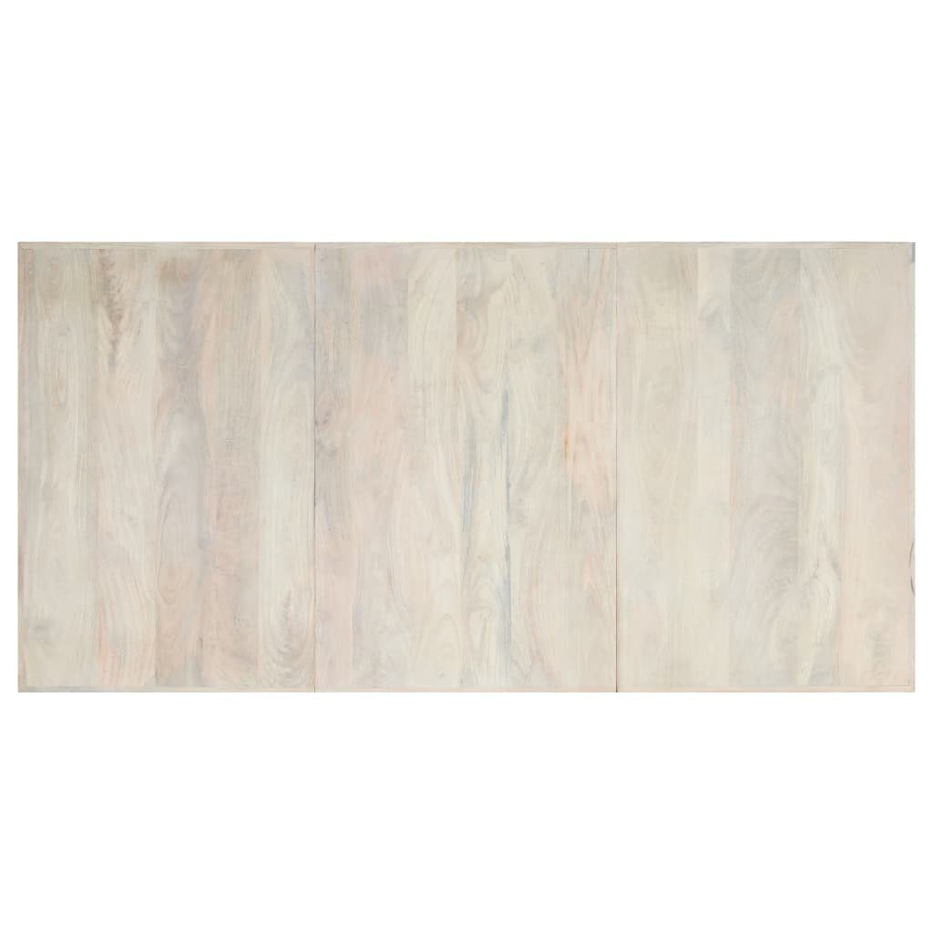 furnicato Weiß Esstisch 200×100×75 Massivholz (1-St) cm Mango