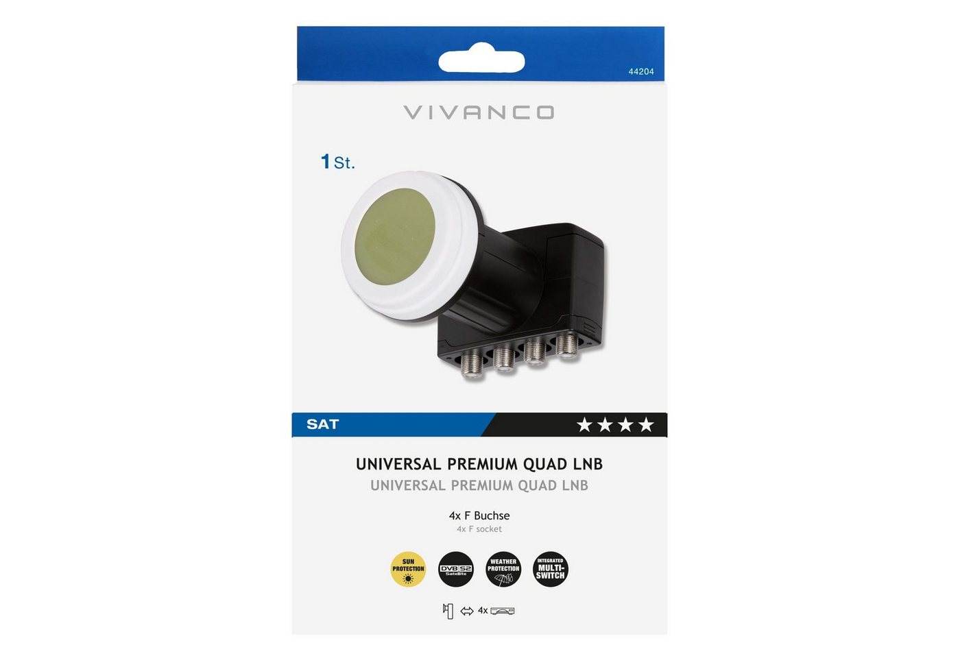 Thumbnail - Vivanco Universal-Octo-LNB (Multi-Switch, HDTV, sehr einfache Instalation)