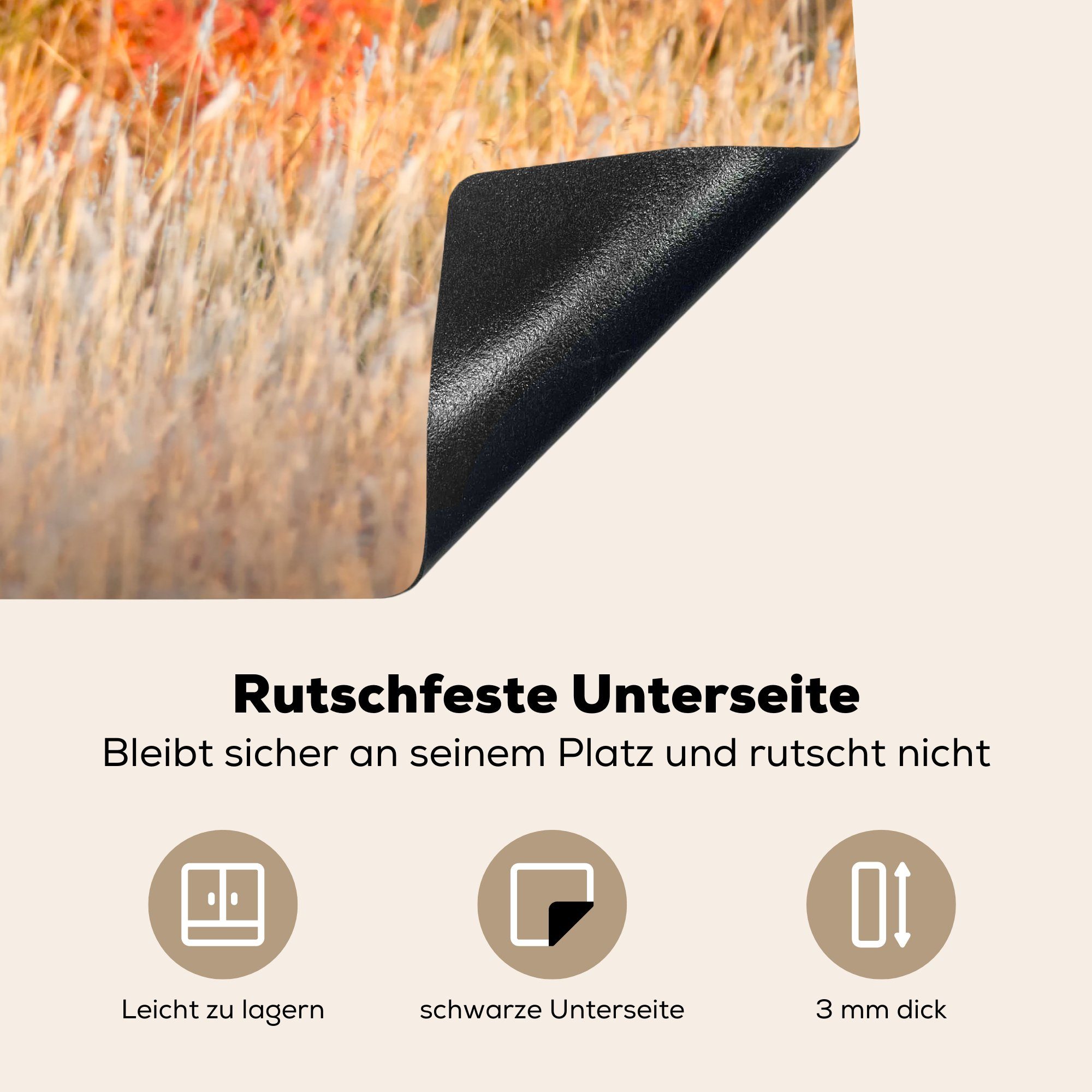 Hirsche Induktionskochfeld Vinyl, Wald, cm, tlg), - Ceranfeldabdeckung küche, Geweihe Schutz Herdblende-/Abdeckplatte - 81x52 (1 die MuchoWow für