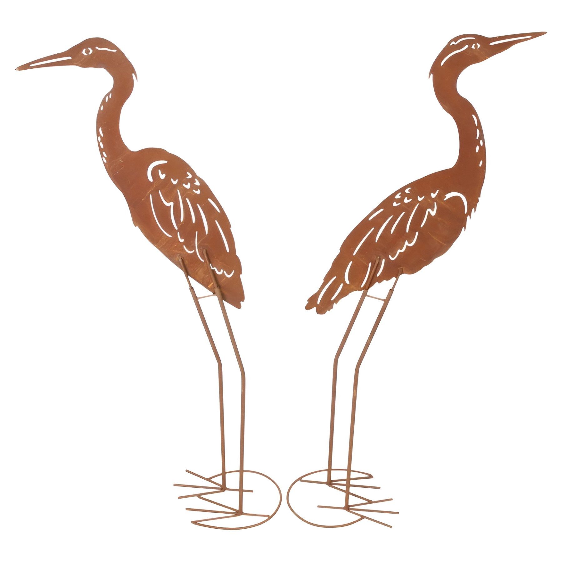 Dekoleidenschaft Gartenfigur Dekovogel aus Metall mit Echtrost, 88 cm hoch, günstig online kaufen