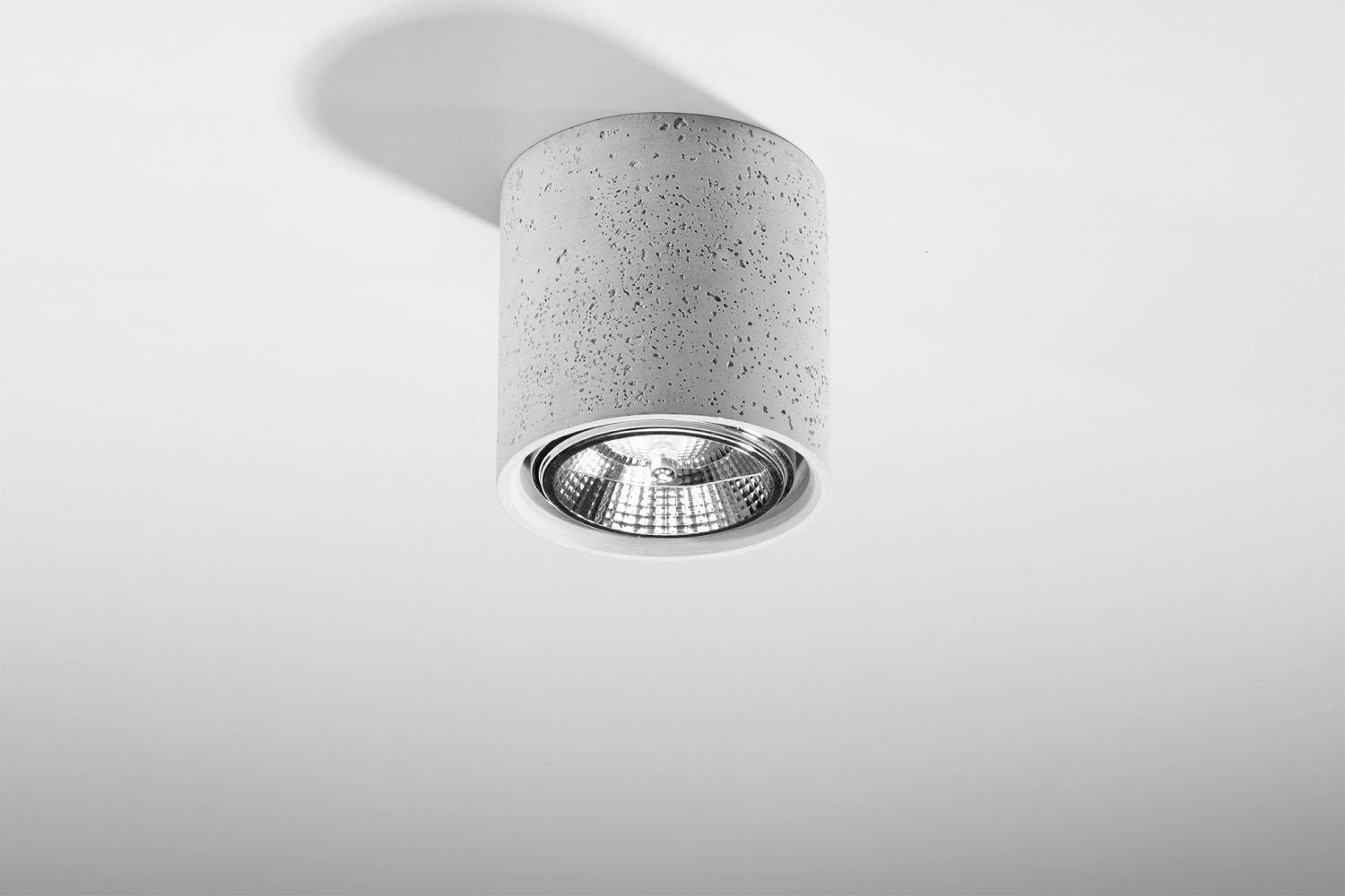 Licht-Erlebnisse Deckenleuchte COSMOR, ohne Leuchtmittel, Deckenlampe Beton Ø14cm rund GU10 vielseitig Flur Wohnzimmer Küche
