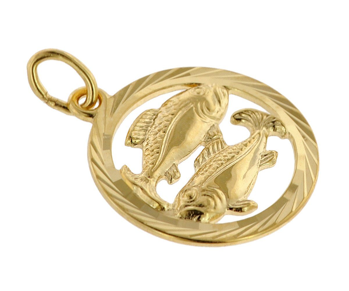 trendor Kette mit Anhänger Sternzeichen Fische Gold 333 Anhänger Ø 16 mm + günstig online kaufen
