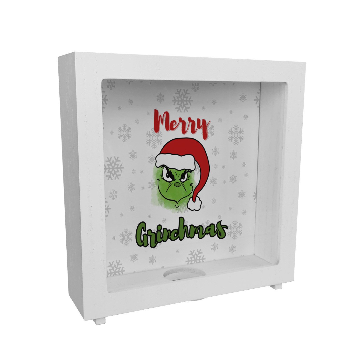 Spardose Merry Grinchmas Weihnachtsmuffel Rahmen Spardose aus Holz