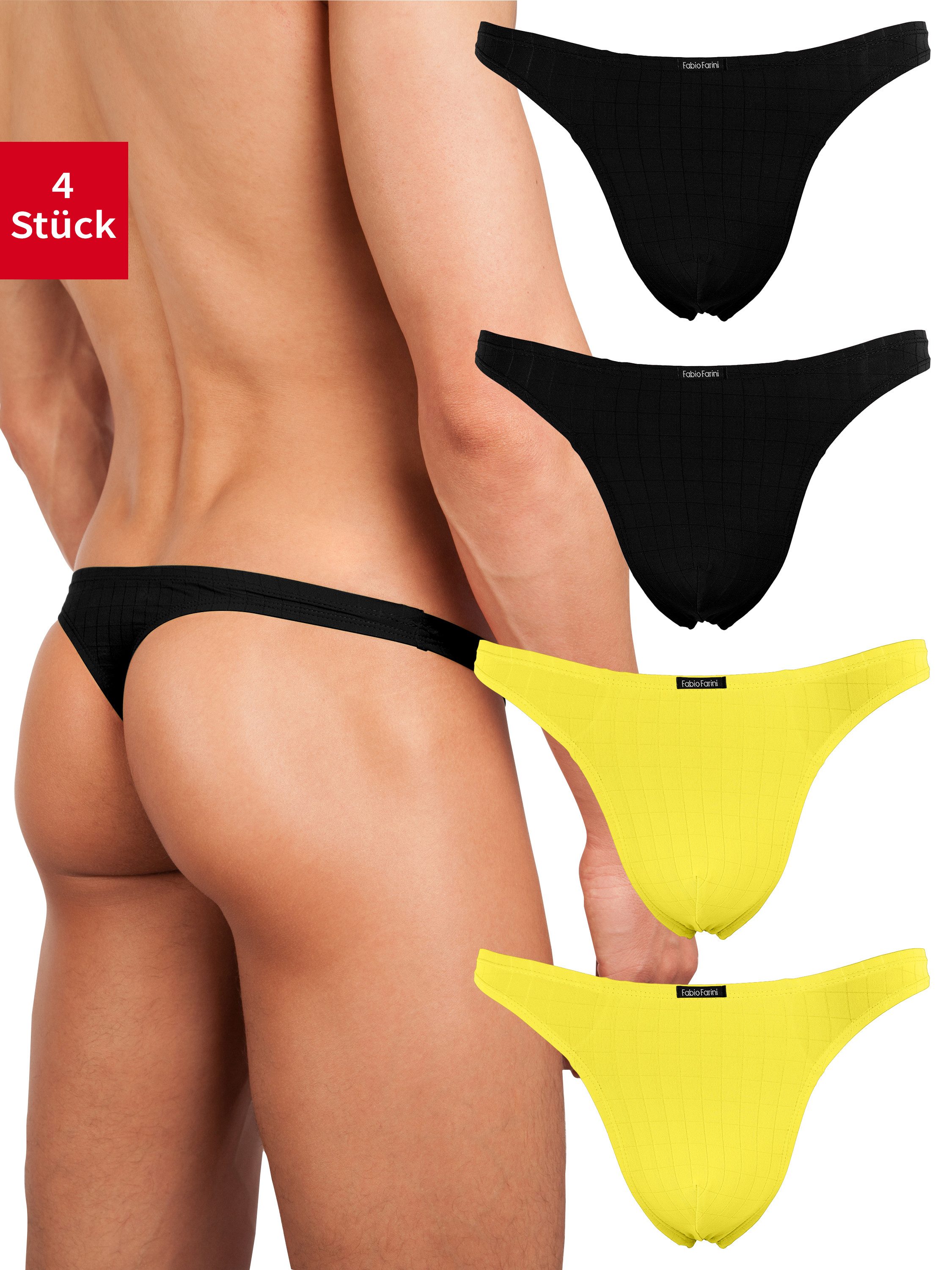 Fabio Farini String Herren Unterhosen - Männer Tangas aus atmungsaktiver Mi günstig online kaufen