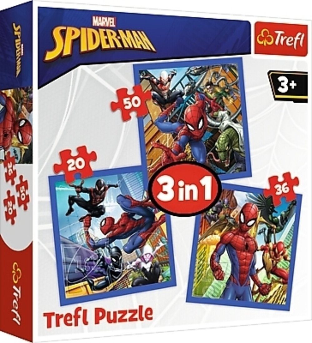 Trefl Primo Marvel Spiderman Puzzle – 24 Teile, 3-in-1 Mit Malbild, Für Kinder Ab 3