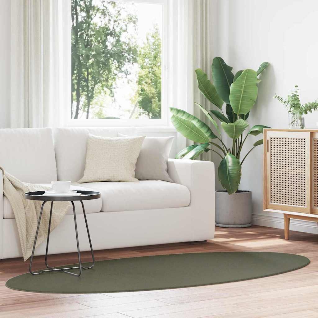 vidaXL Teppich Bereichsteppiche HUARTE Waldgrün 170 x 120 cm 100 %Polyester, Oval