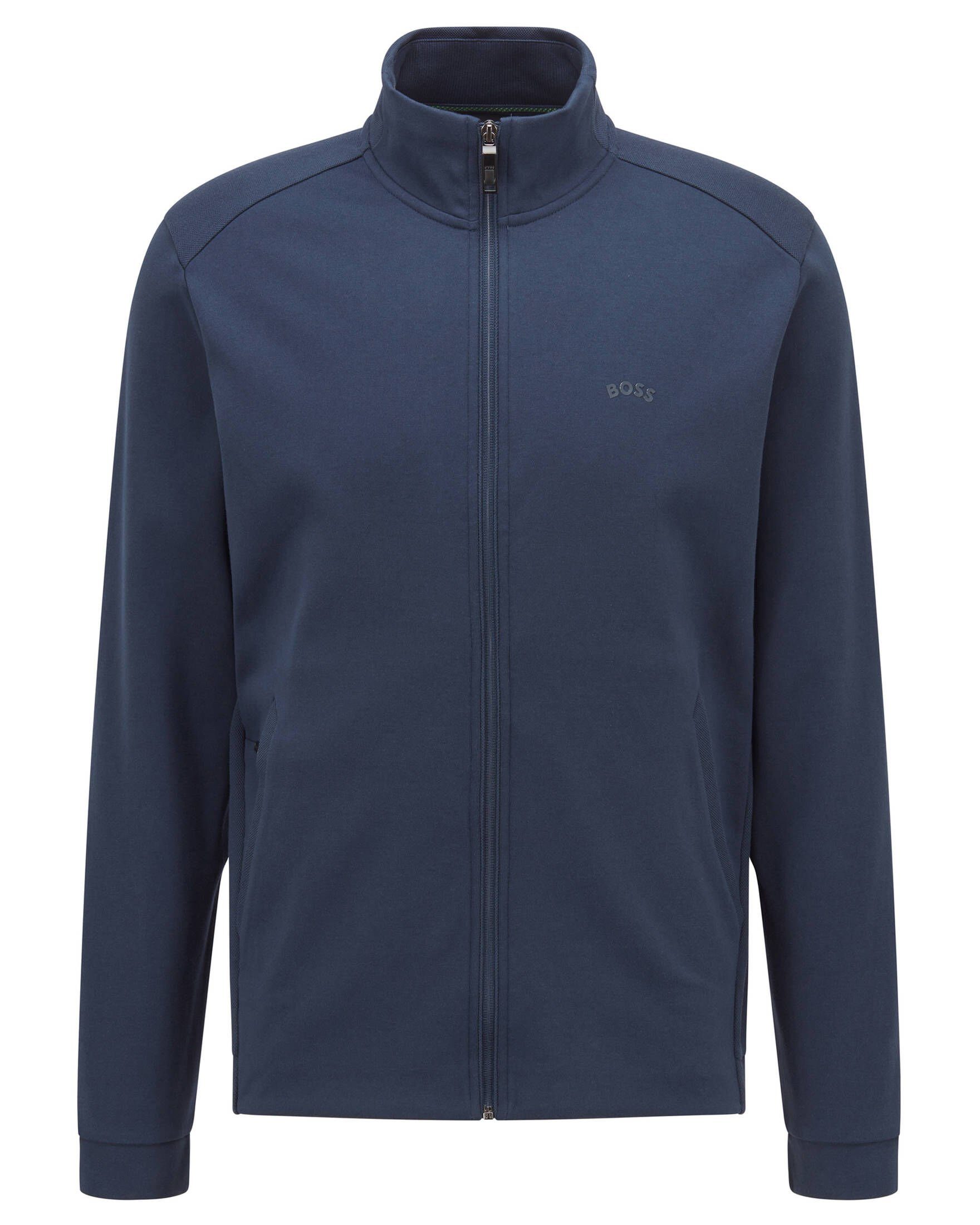 HUGO BOSS Sweatjacke Herren Sweatjacke SKAZ CURVED (1-tlg) navy (236)