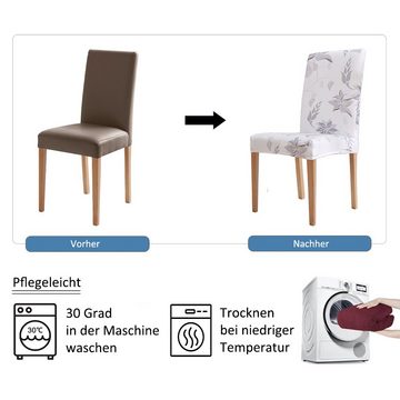 Stuhlbezug Stuhlhussen 4/6er Set Spannbezug für Esszimmerstühle Schwingstuhl, Vivi Idee, Elastische Waschbar Hochzeit Büro Partys Deko