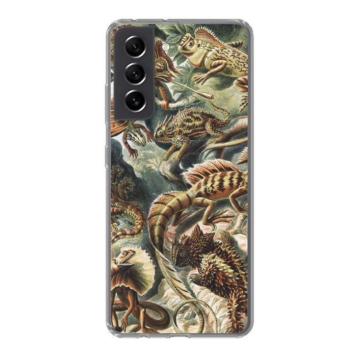 MuchoWow Handyhülle Jahrgang - Kunst - Ernst Haeckel - Salamander - Tiere Phone Case Handyhülle Samsung Galaxy S21 FE Silikon Schutzhülle