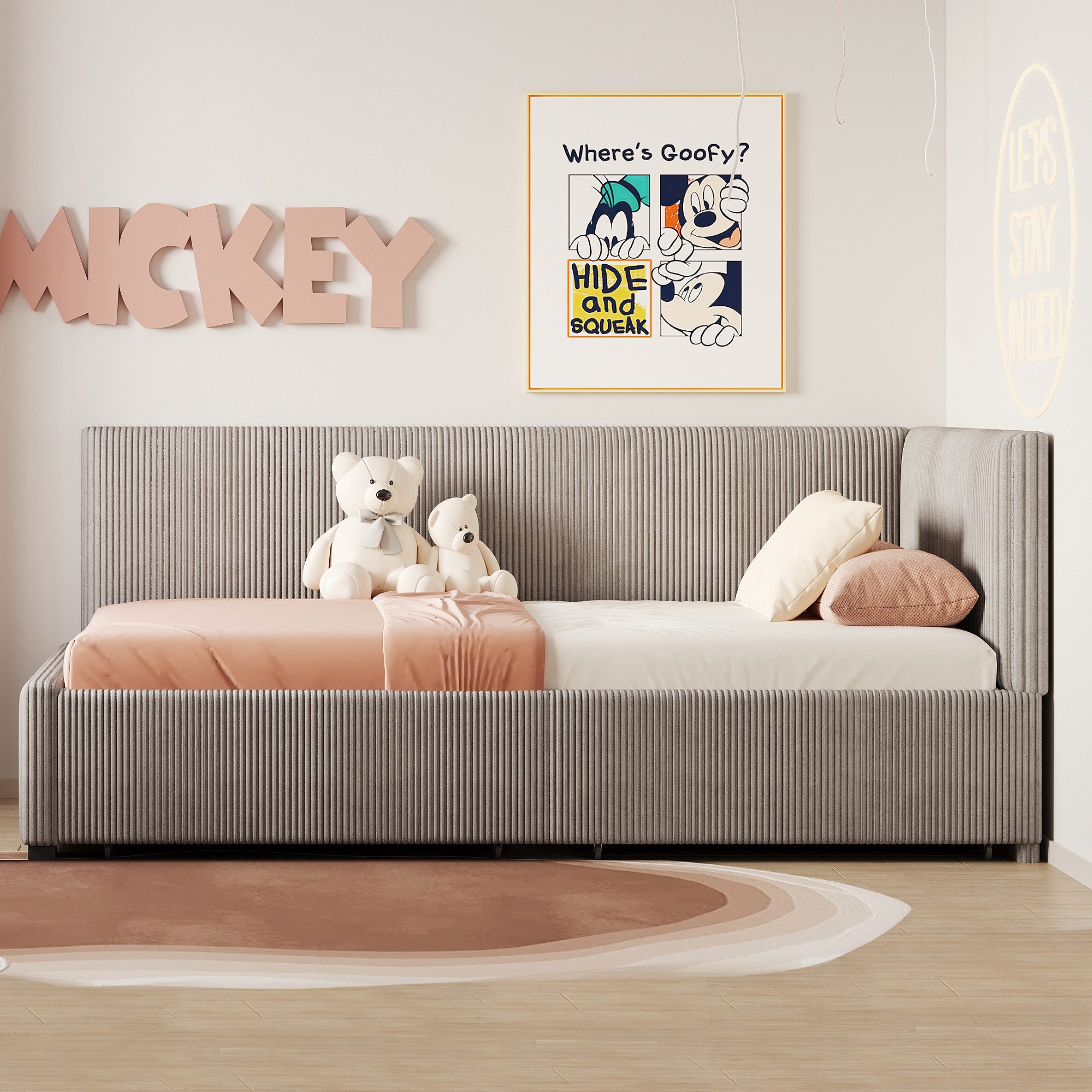 Merax Daybett (1 tlg), Polsterbett Schlafsofa 90x200cm mit Stauraumschublad günstig online kaufen