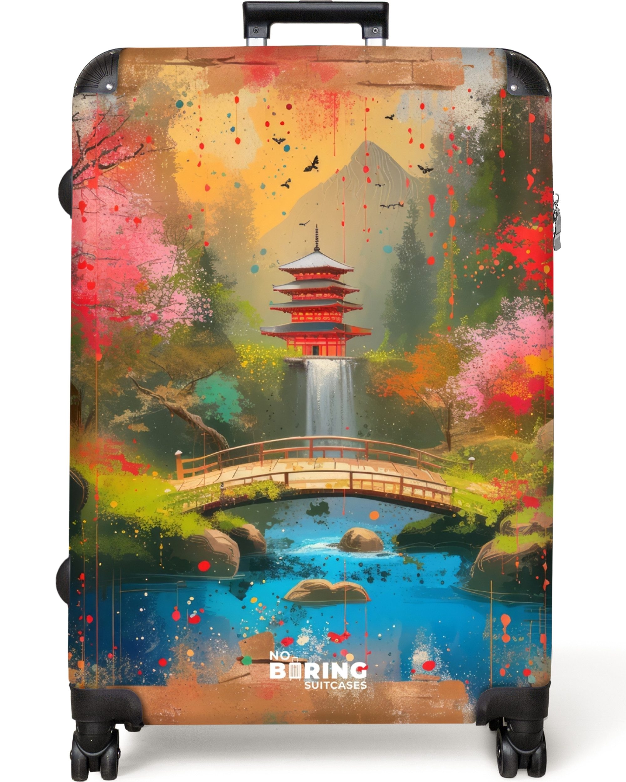 NoBoringSuitcases.com© Hartschalen-Trolley Japanischer Garten im Graffiti-S günstig online kaufen