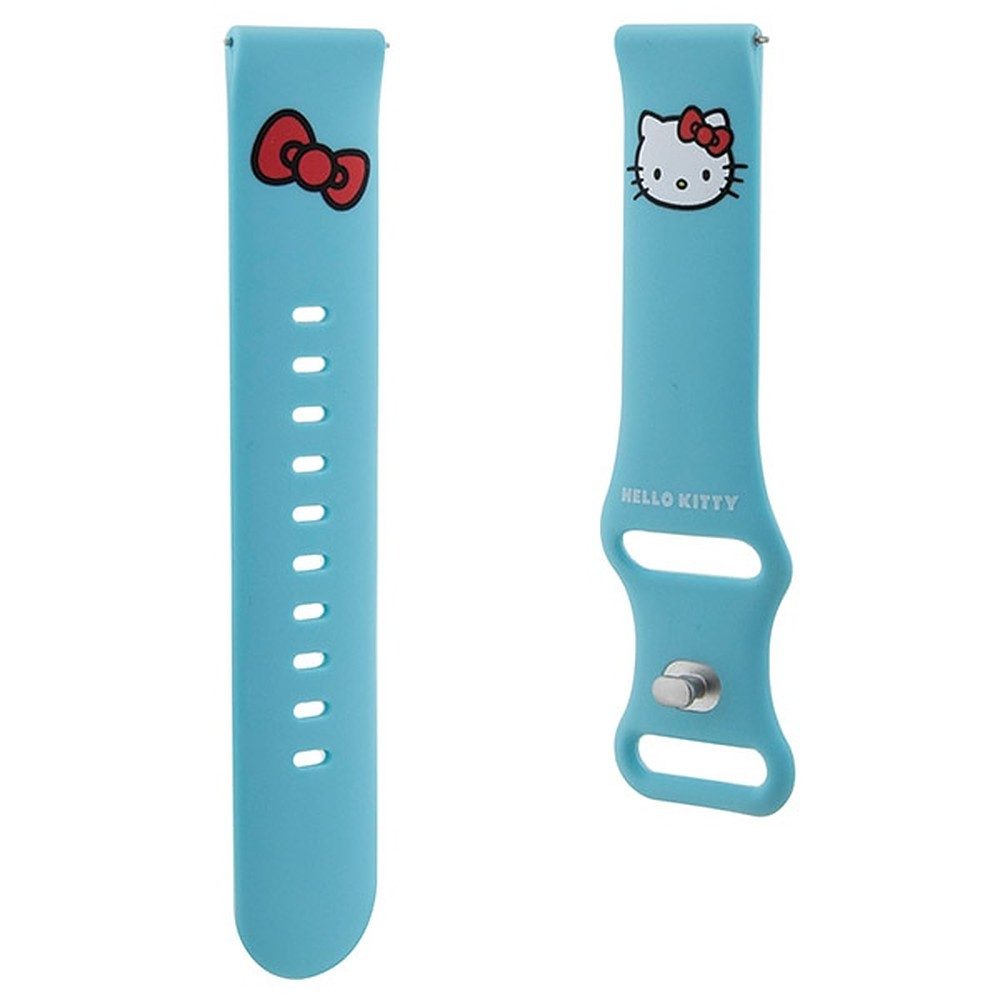 Hello Kitty Smartwatch-Armband Ersatzarmband Wechselarmband Sportarmband, Katzenkopf-Motiv, weiches Silikon, 20 mm, Druckknopf