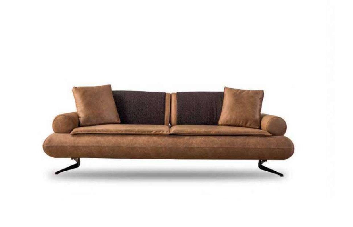 JVmoebel Sitz, Wohnzimmer Sitzer Luxus 1 3 Teile Kunstleder Sofa Sofas Sofa Braun Zweisitzer