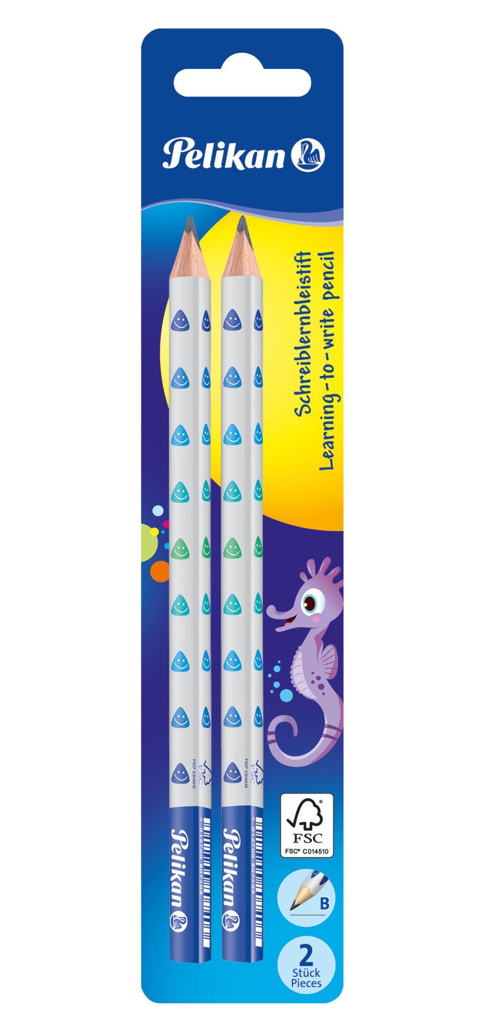 Pelikan Bleistift Pelikan Schreiblernbleistift, Stärke B, farbig sortiert, 2er Set