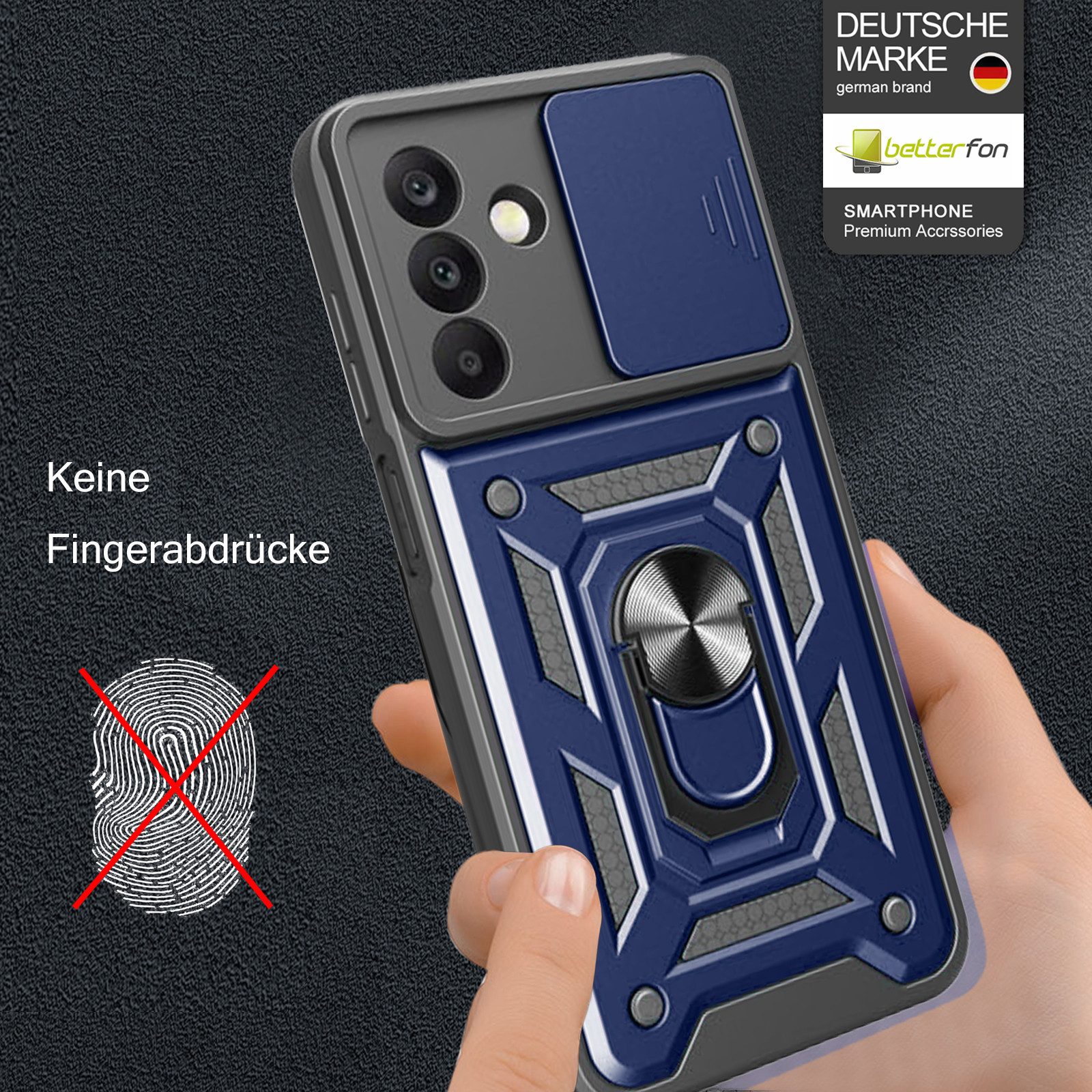 betterfon Handyhülle Panzer Hülle für Samsung Galaxy A26 Outdoor Case mit Kameraschutz, Outdoorhülle mit Ringhalter Smartstand und Silikonkern – Bild 3 von 5