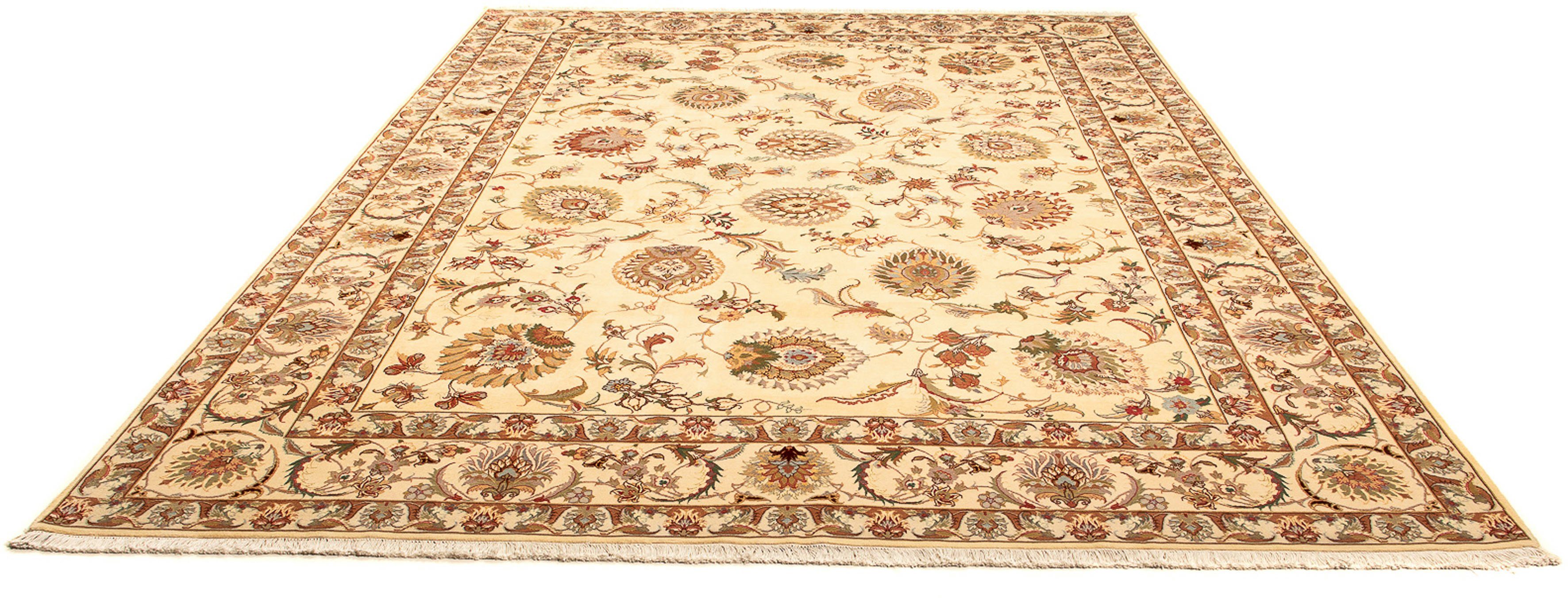 Orientteppich Perser - Täbriz - Royal - 346 x 256 cm - hellbraun, morgenland, rechteckig, Höhe: 7 mm, Wohnzimmer, Handgeknüpft, Einzelstück mit Zertifikat