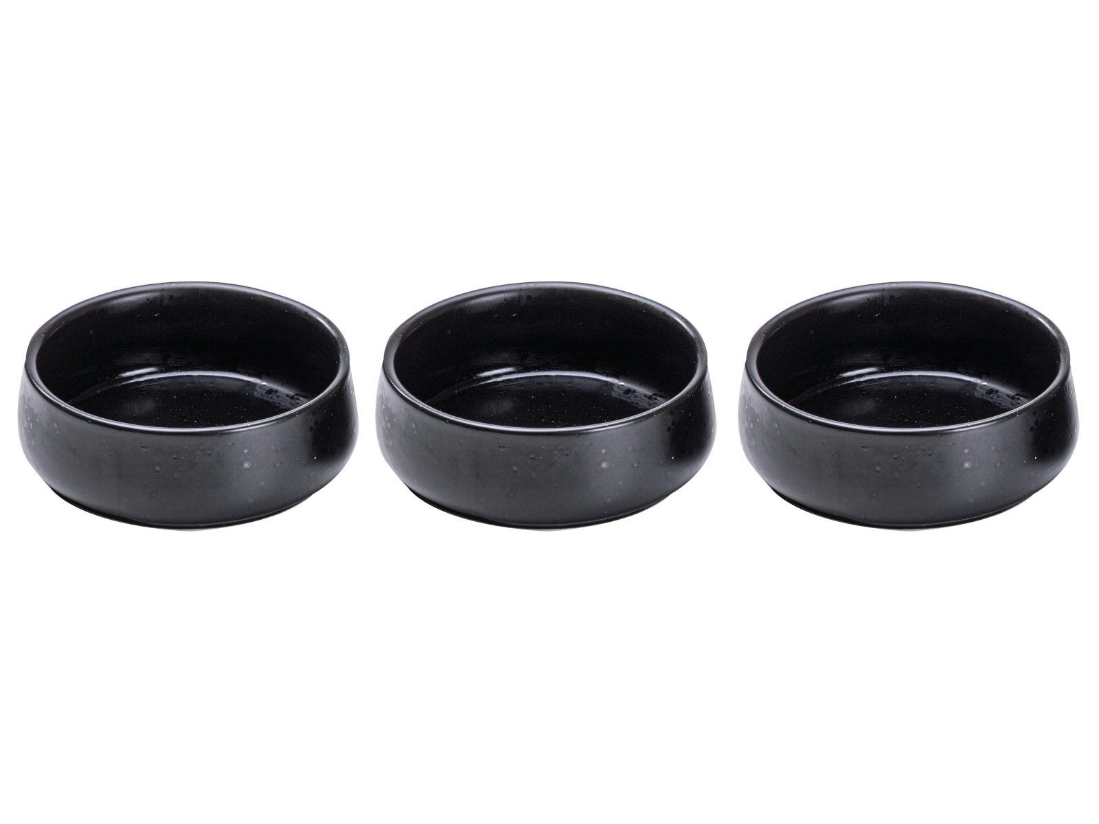 Ladelle Servierschüssel ELEMENTS Чашиset flach onyx Set3, Steinzeug, (Schüsseln & Чаши), Elements Onyx Shallow 3pk Bowl Set 9.4x9.4x3.5cm