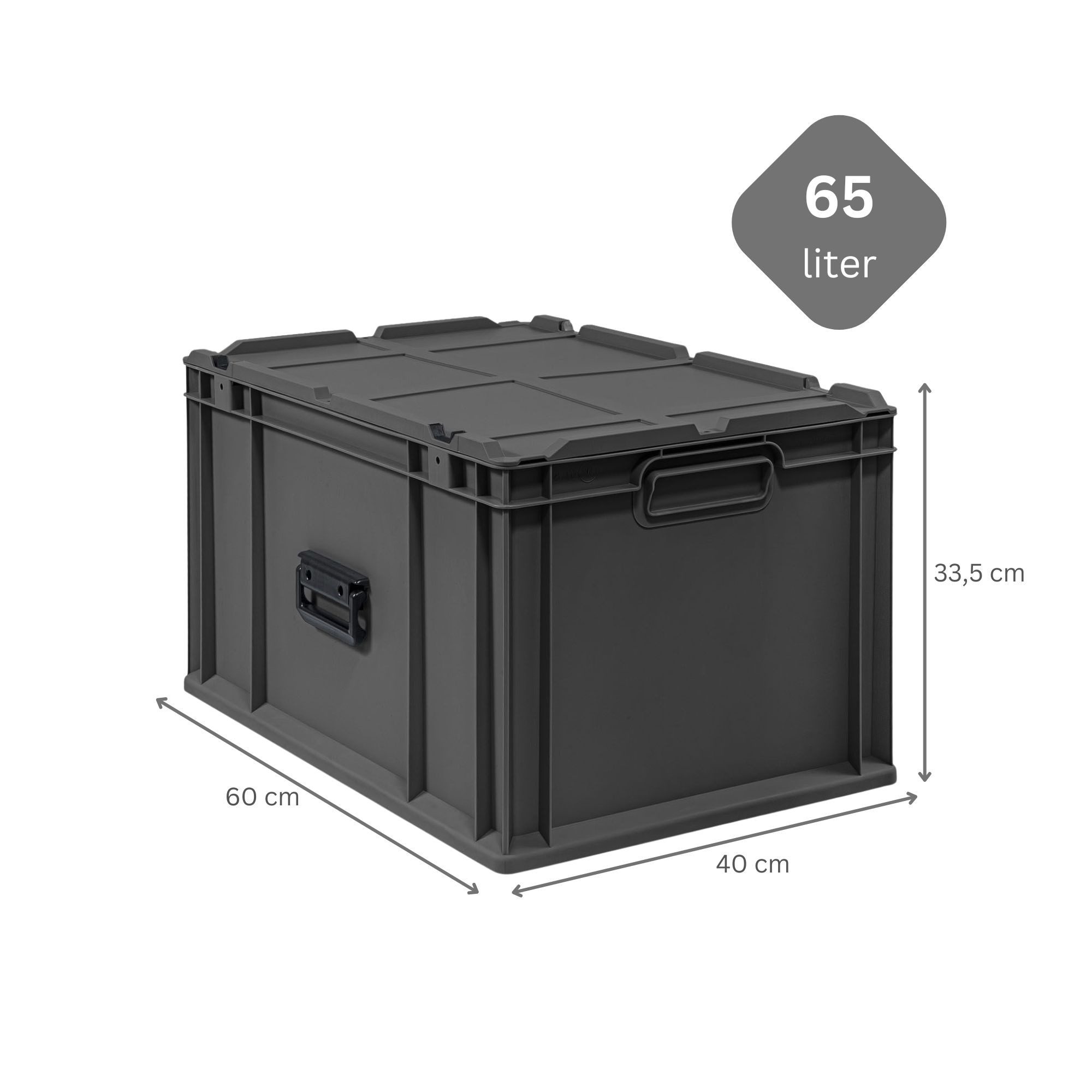 PROREGAL® Stapelbox SuperSparSet Eurobox NextGen Portable, Verschiedene Größen/Mengen (SparSet, 2 St., Eurobox mit Scharnierdeckel, Deckelverschluss und Koffergriff), Eurobehälter, Transportbox, Transportbehälter, Stapelbehälter