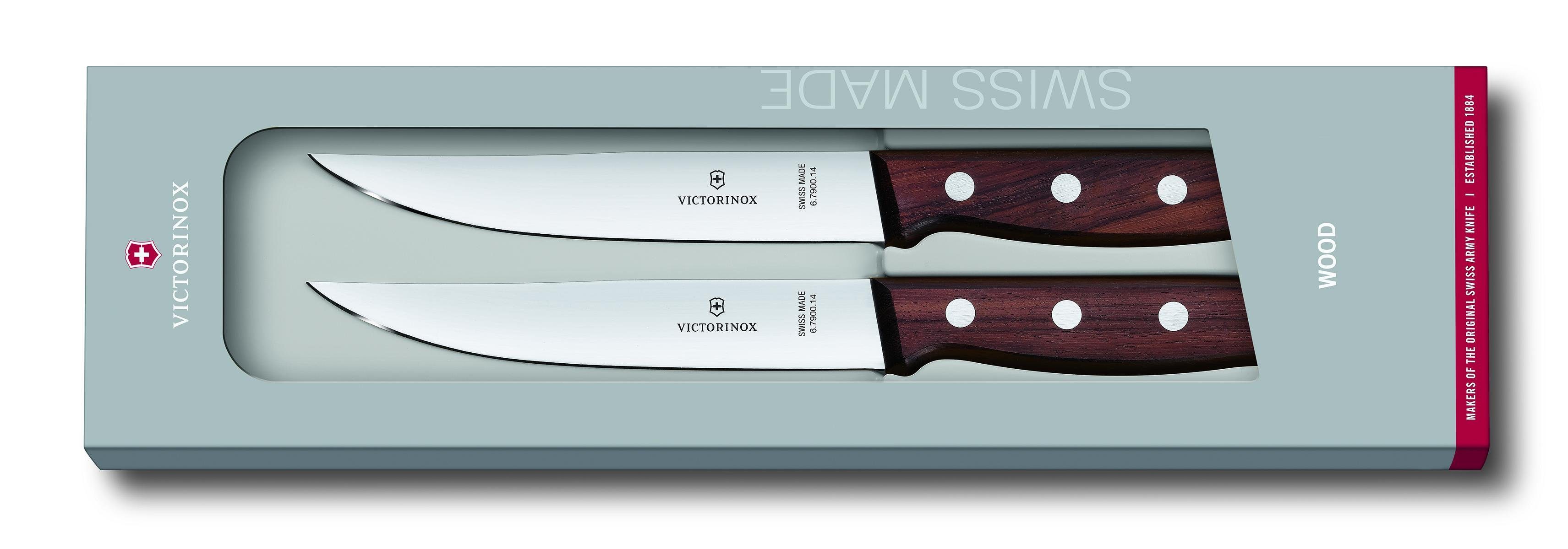 Steakmesser-Set, Victorinox Taschenmesser Rosewood Geschenkverpackung 2-teilig,