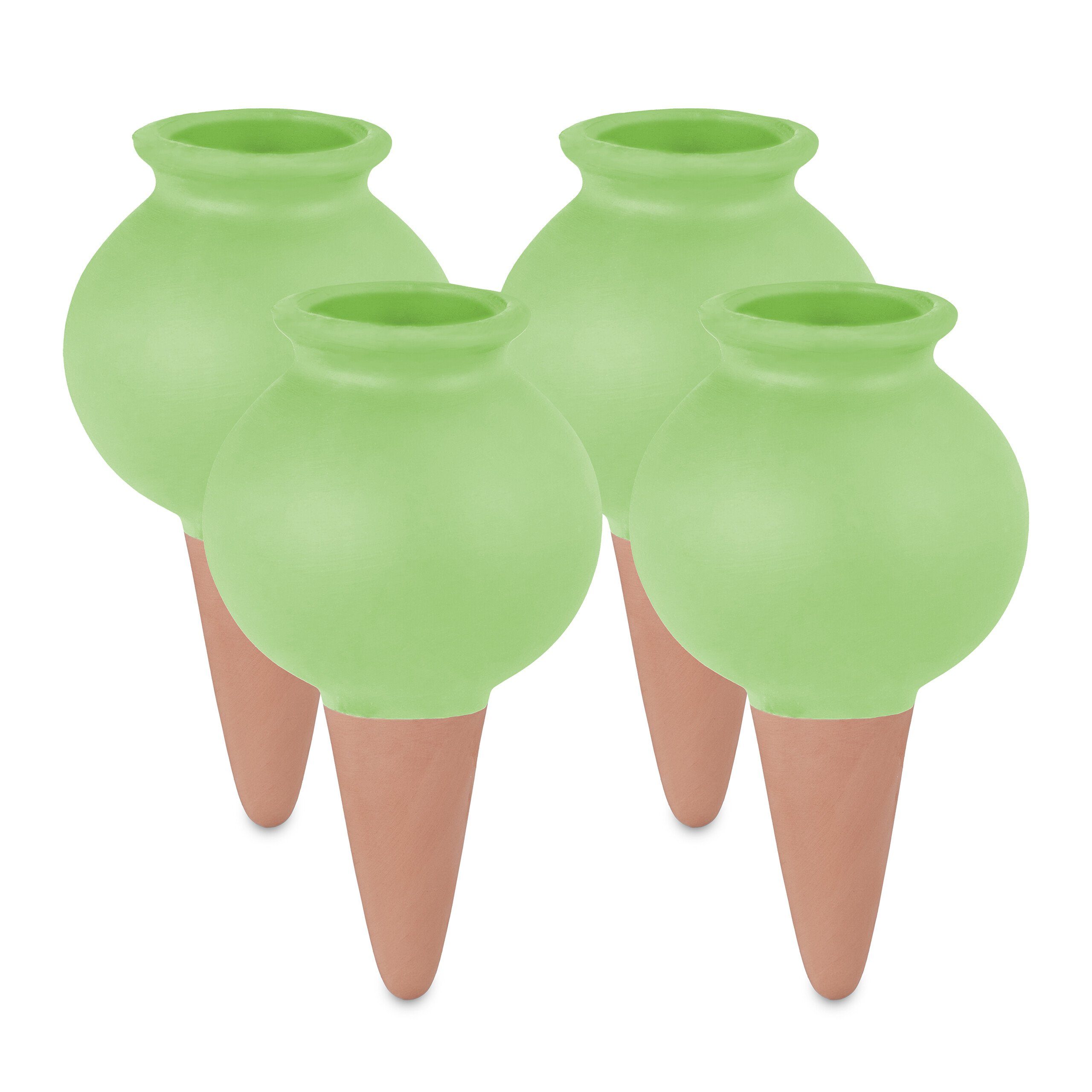 relaxdays Bewässerungssystem Grüne Tonkegel im 4er Set, (4-tlg)