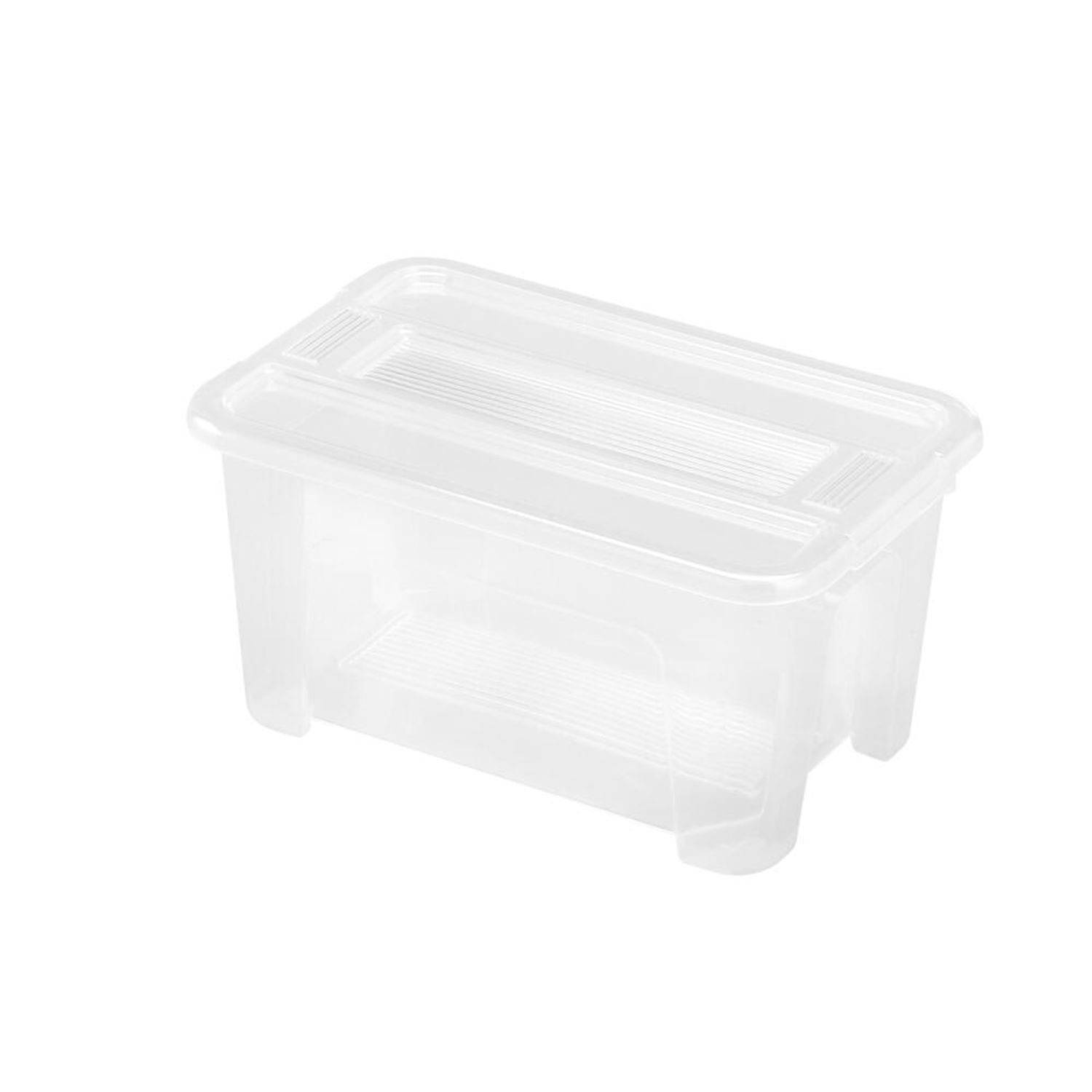 Heidrun Aufbewahrungsbox Tex Box 3,5L Transparent Deckel Aufbewahrung Spielzeugkiste stapelbar