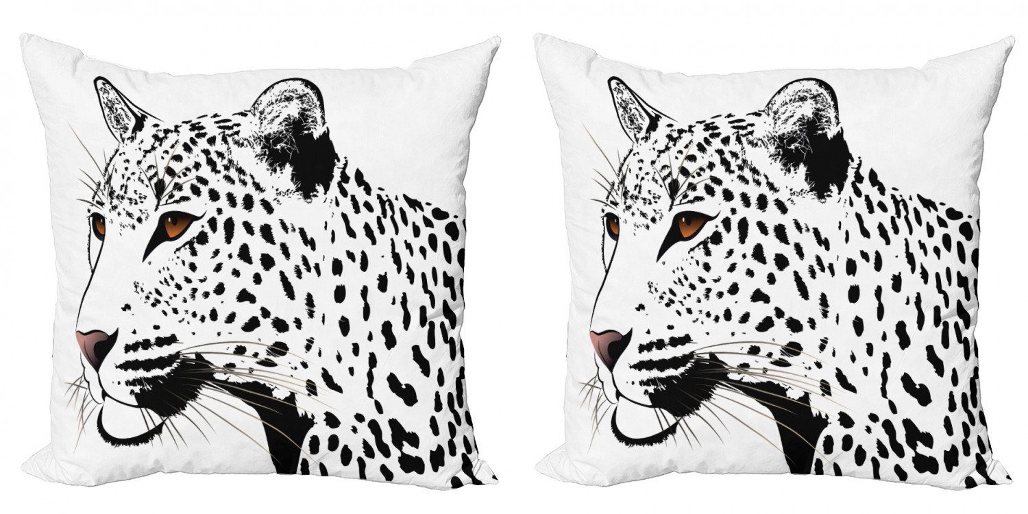 Kissenbezüge Modern Accent Doppelseitiger Digitaldruck, Abakuhaus (2 Stück), Tätowieren Leopard der große Katzen-Spots