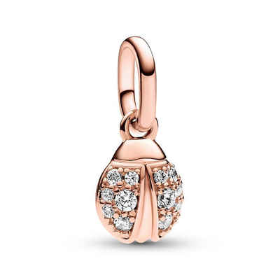 Pandora Charm-Einhänger PANDORA Mini Charm Anhänger Glückskäfer mit Zirkonia, IP Rosé