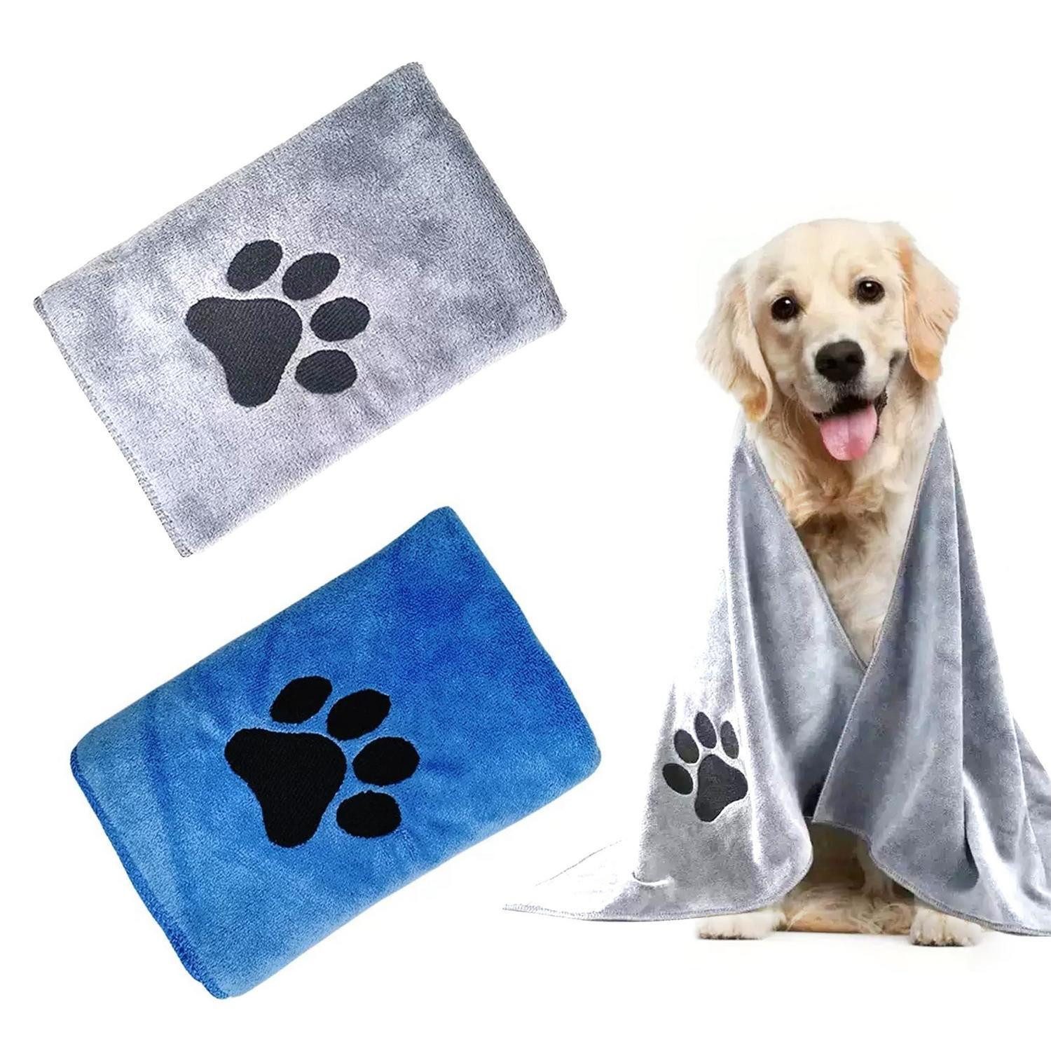 LuxusKollektion Hundehandtuch Hundehandtuch 2er Set 75x35cm Mikrofaser Saugfähig, (2-St)