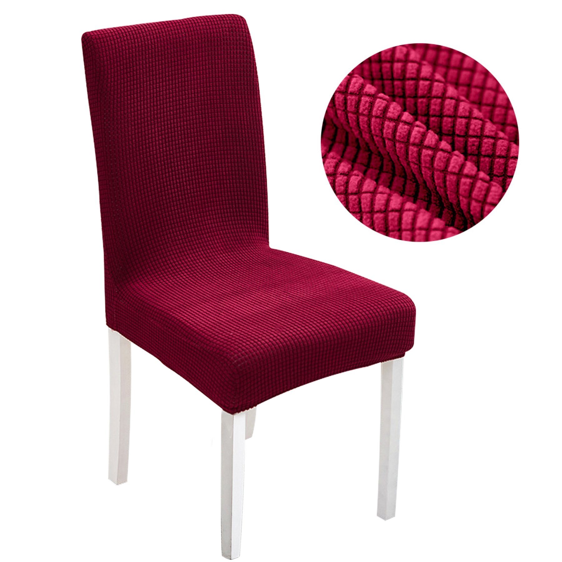 rot-M für Stretch Hussen Gummiband Stuhlbezug MULISOFT, Abnehmbare Stühle, Sitzflächenhusse mit Waschbar Stuhlhussen,