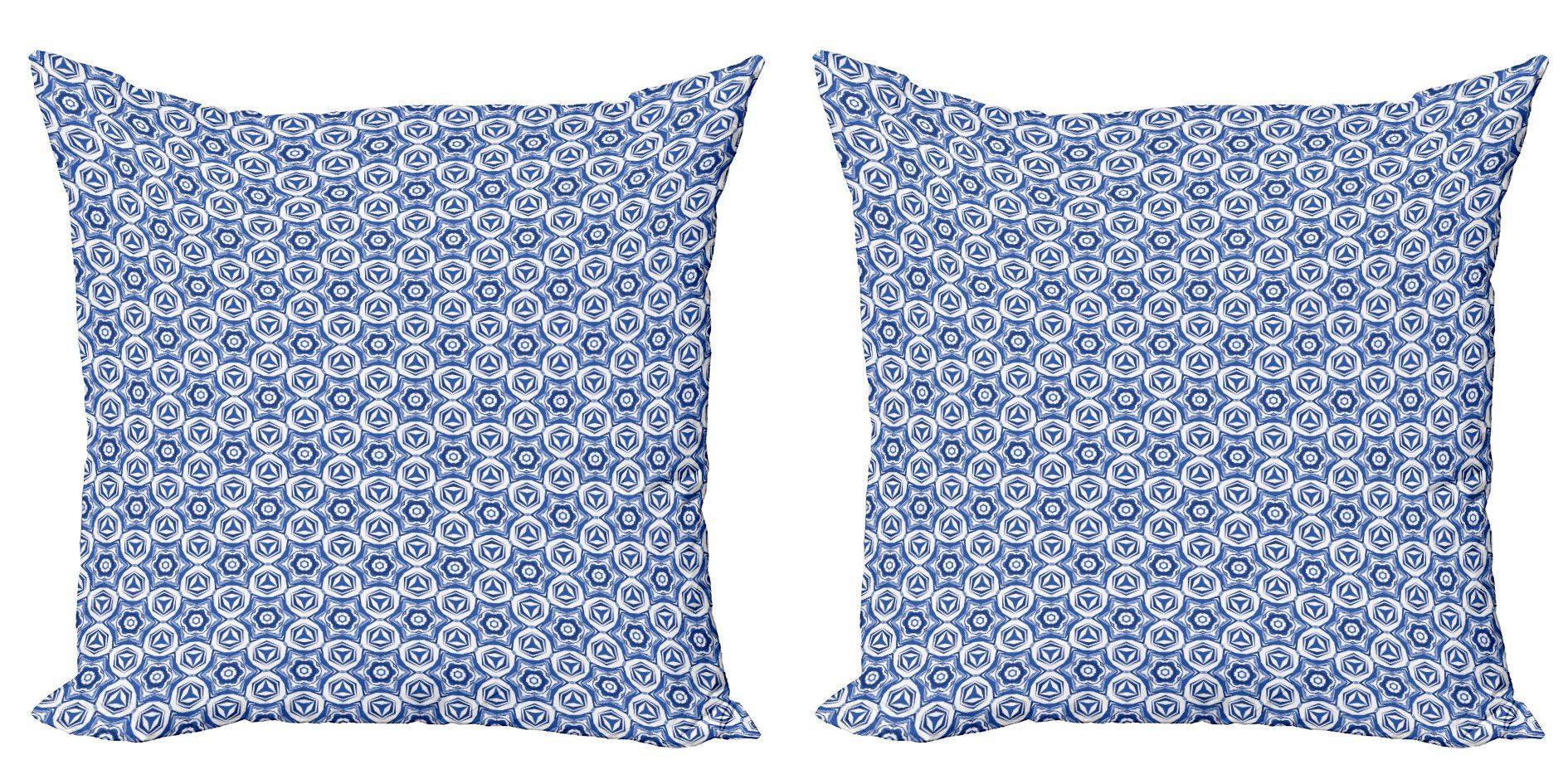 Kissenbezüge Modern Accent Doppelseitiger Digitaldruck, Hexagons Blauer Stück), (2 geometrische Abakuhaus Mandala