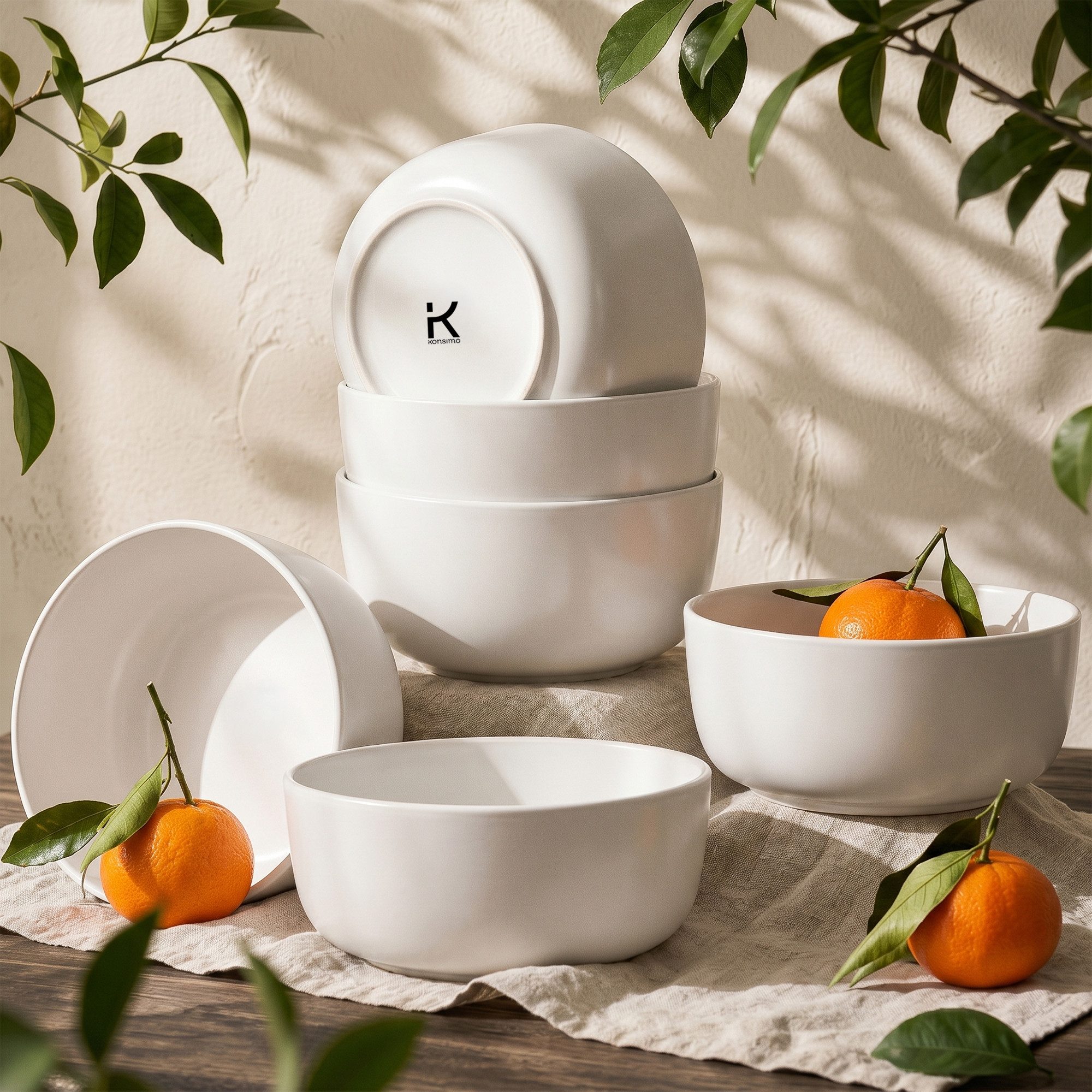 KONSIMO® Müslischale VICTO Schüssel-Set hergestellt in der EU, Steingut, (6-Personen Set, 6-tlg), spülmaschinengeeignet, mikrowellengeeignet, 6x Schale