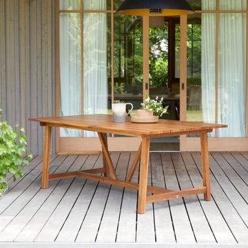 Tikamoon Garten-Essgruppe Alba Gartenmöbelset aus massivem Akazienholz mit 4 Stühlen