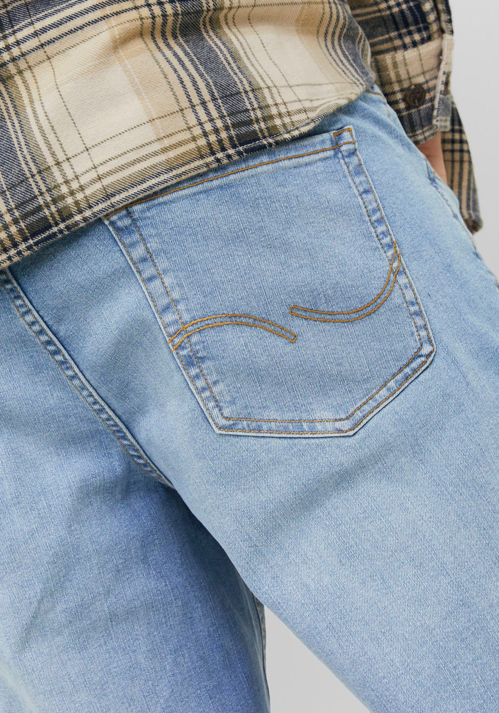 Jack & Jones PlusSize Tapered-fit-Jeans JJIMIKE mit Abriebeffekten und funktionalen Taschen mit Used-Optik