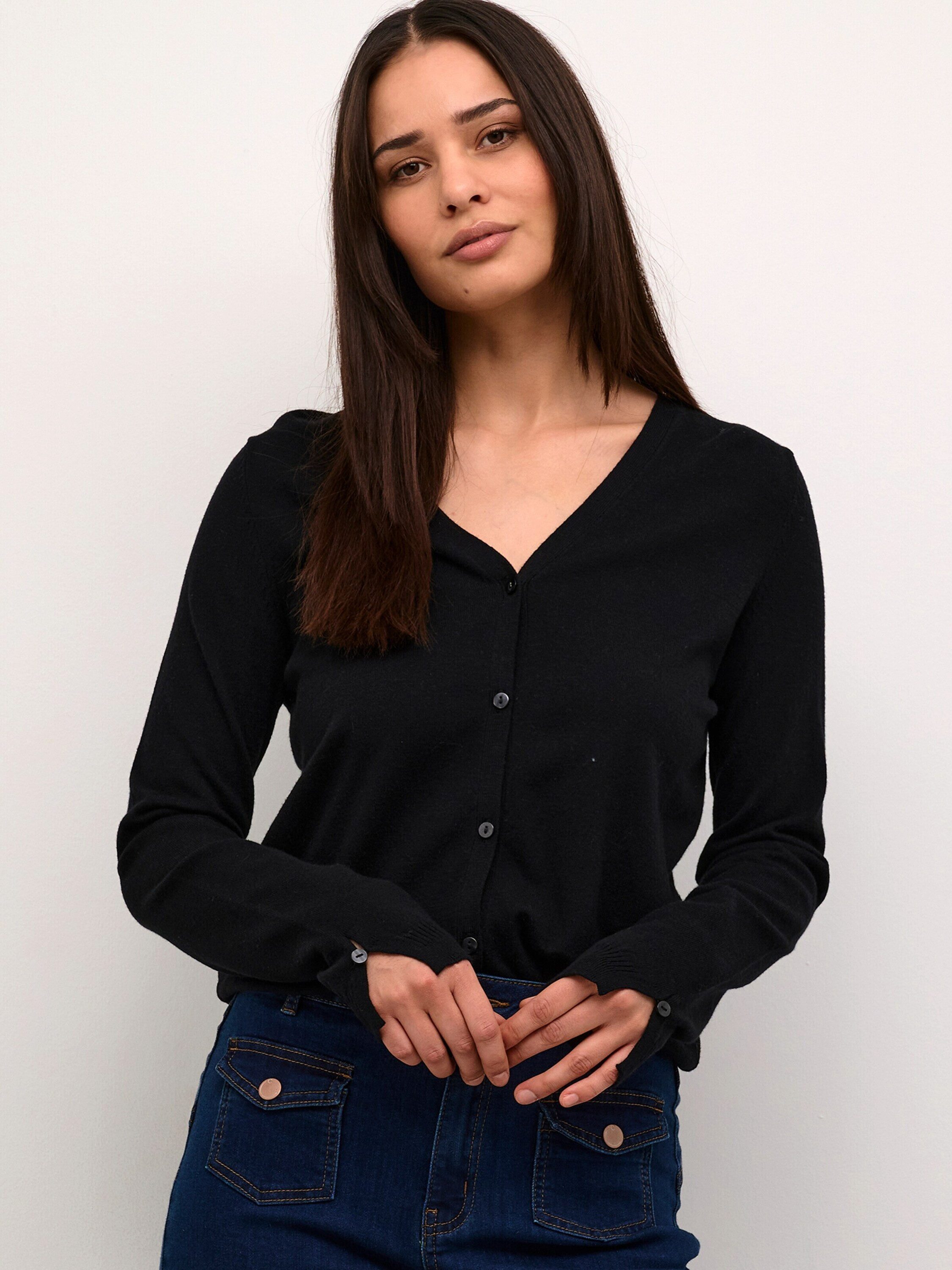 Cream Strickjacke CR Dela (1-tlg) Plain/ohne Details