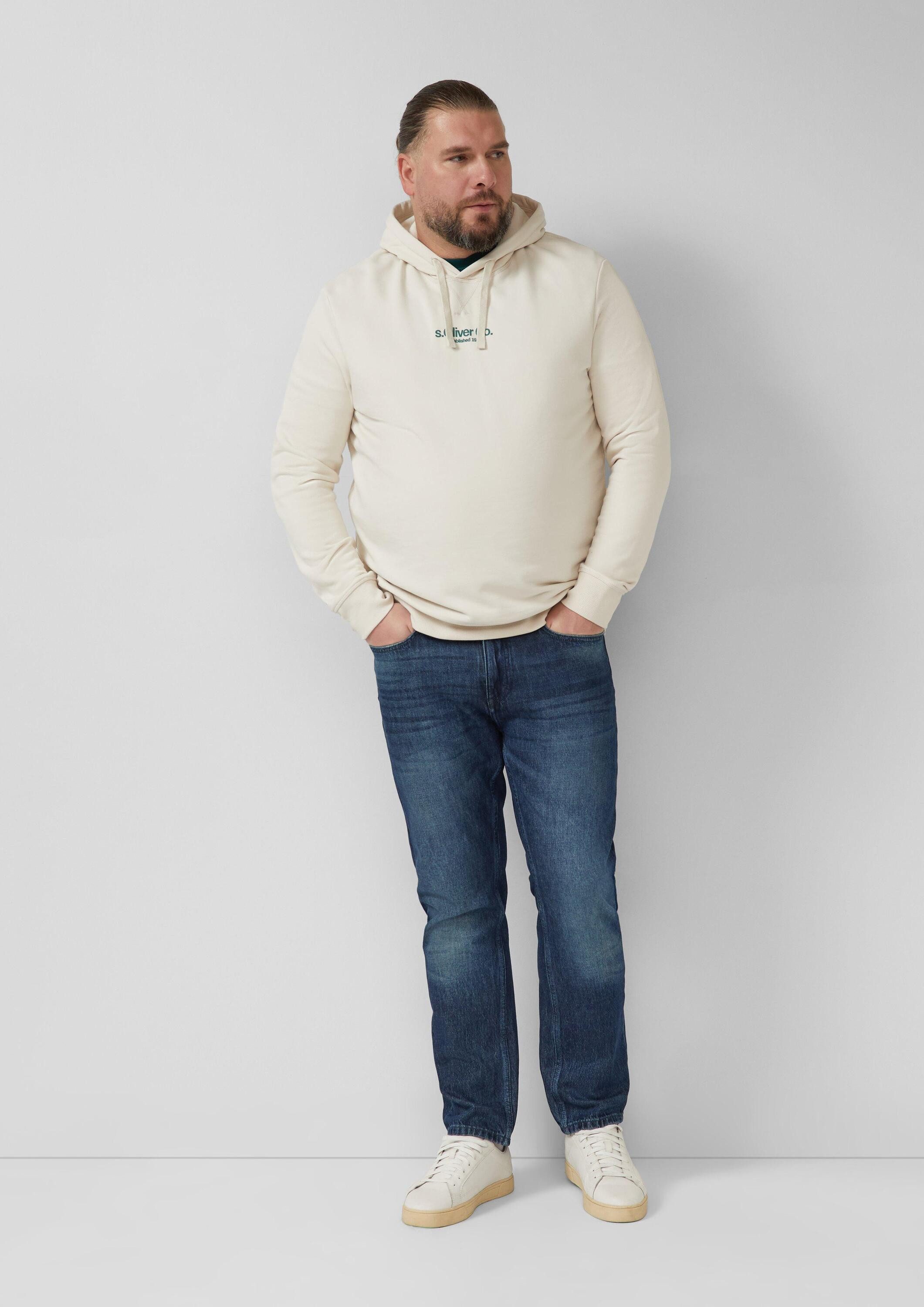 s.Oliver Sweatshirt Sweatshirt Kapuzenpullover aus Baumwollmix mit Logo-Print