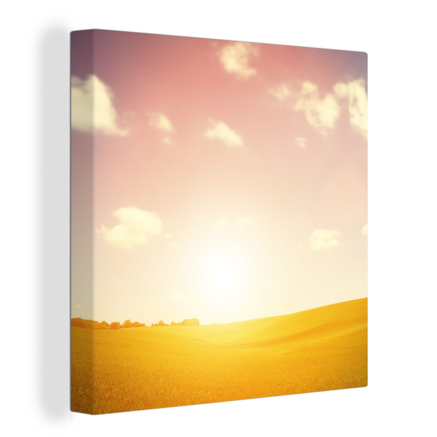 OneMillionCanvasses® Leinwandbild Glühen bei Sonnenuntergang, (1 St), Leinwand Bilder für Wohnzimmer Schlafzimmer